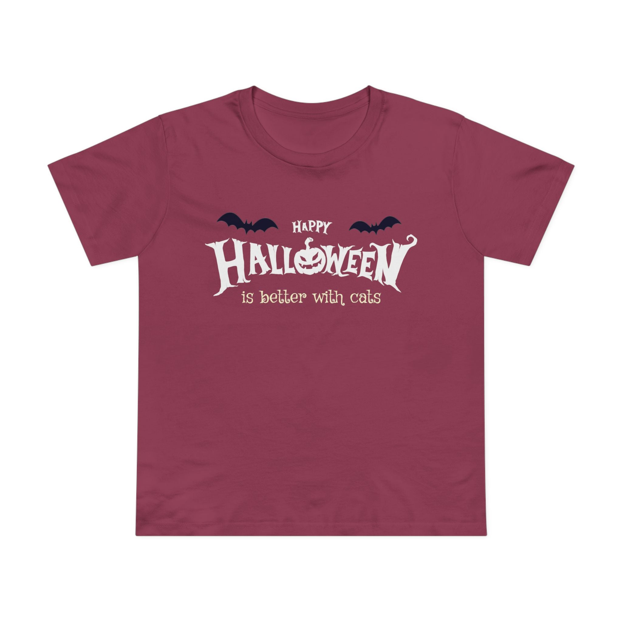 Halloween with Witch's Cats | Women’s Maple Tee