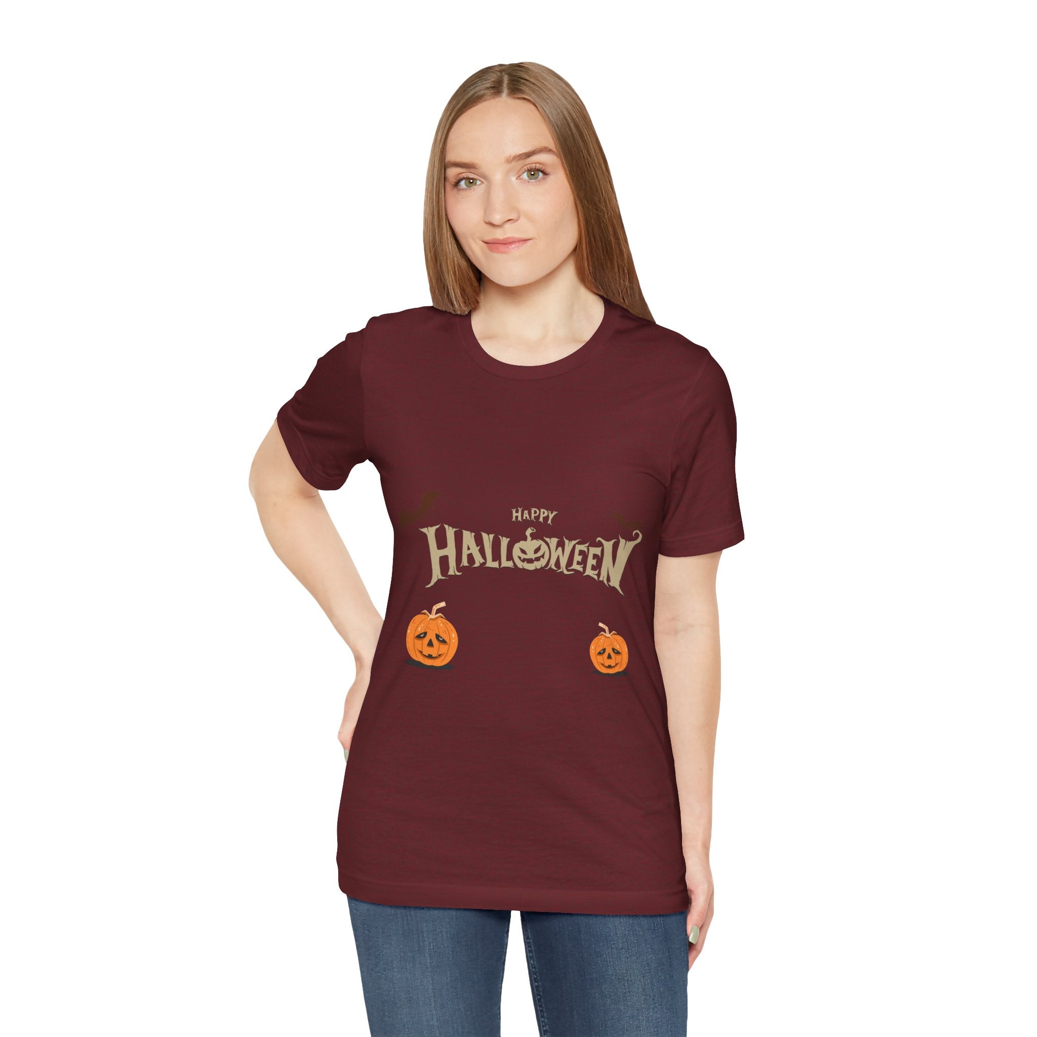 Halloween with Pumpkins | Unisex Jersey Short Sleeve Tee