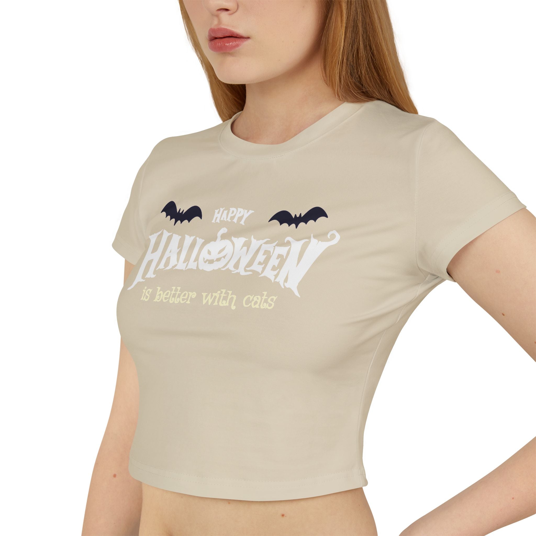 Halloween with Witch's Cats | Women's Baby Tee