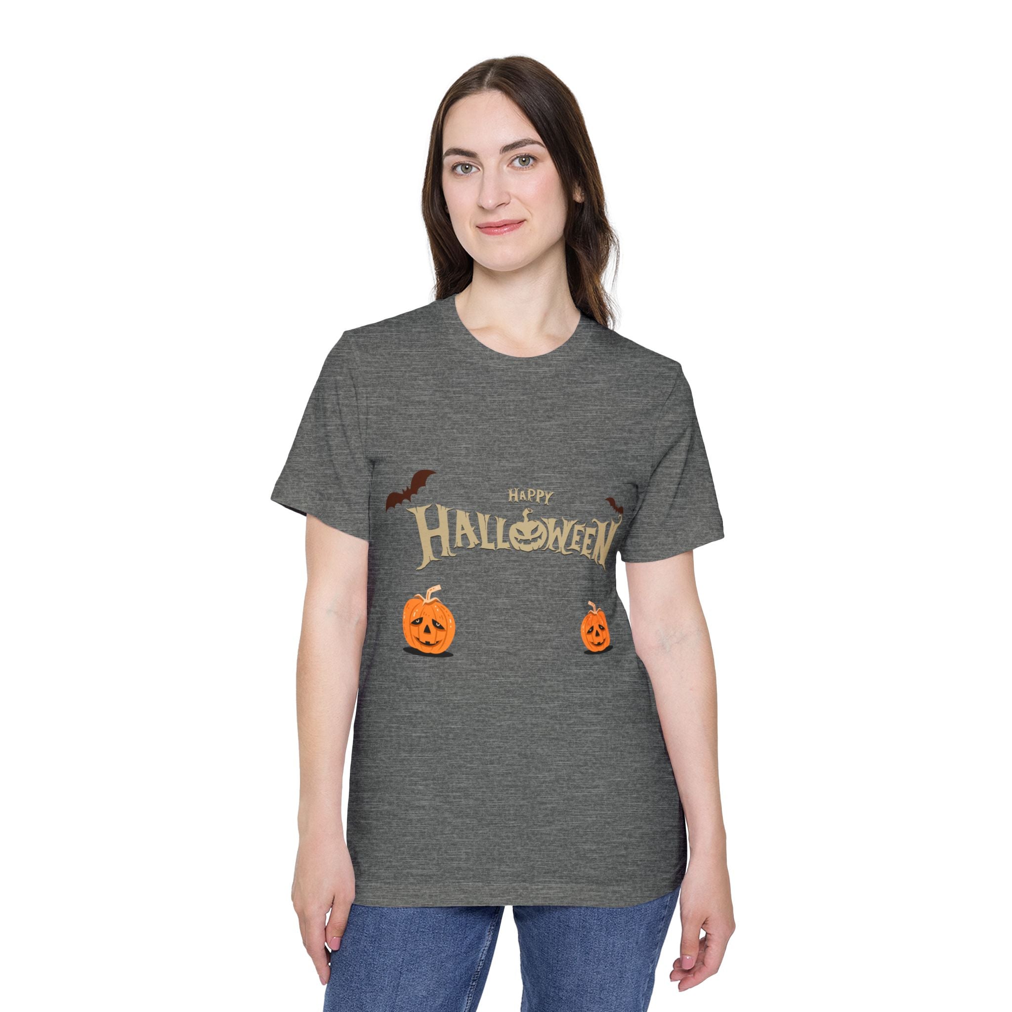 Halloween with Pumpkins | USA-Made Unisex Short-Sleeve Jersey T-Shirt