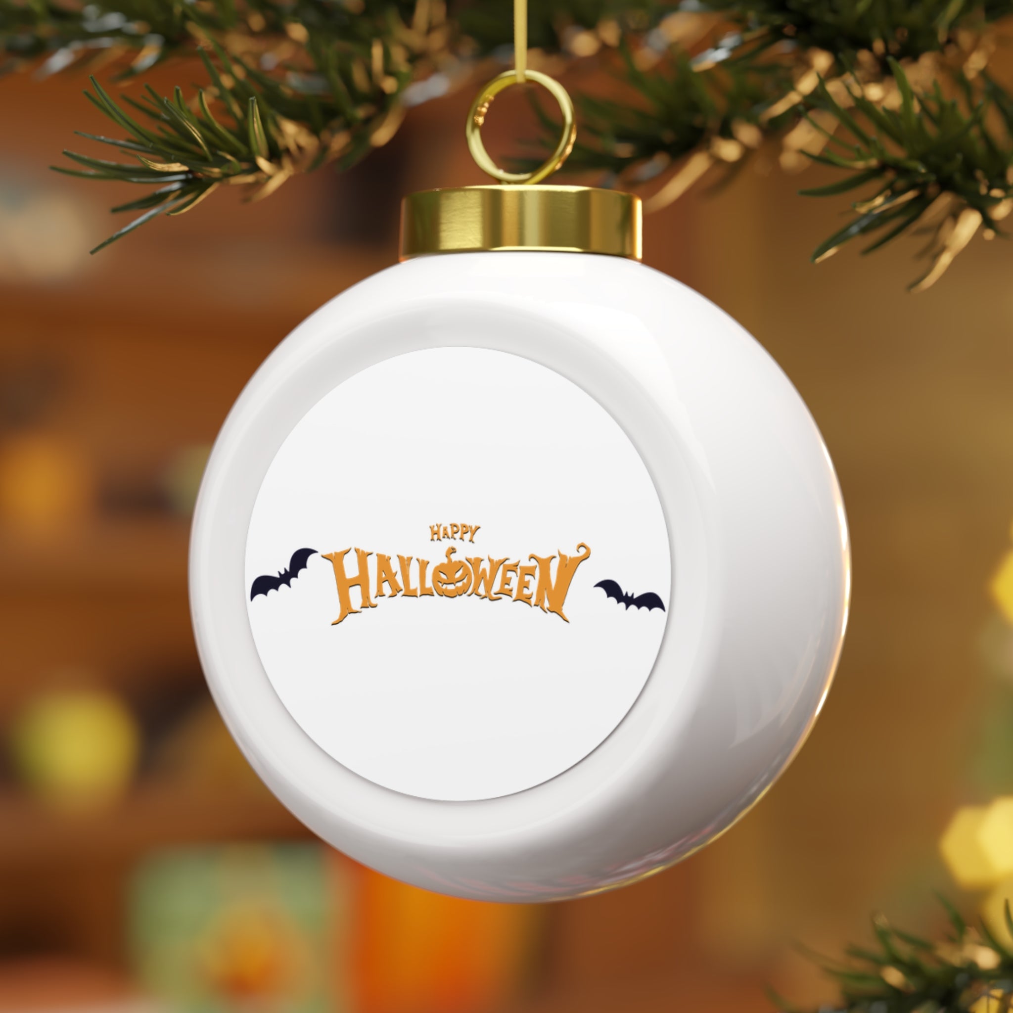 Halloween with Bats | Christmas Ball Ornament