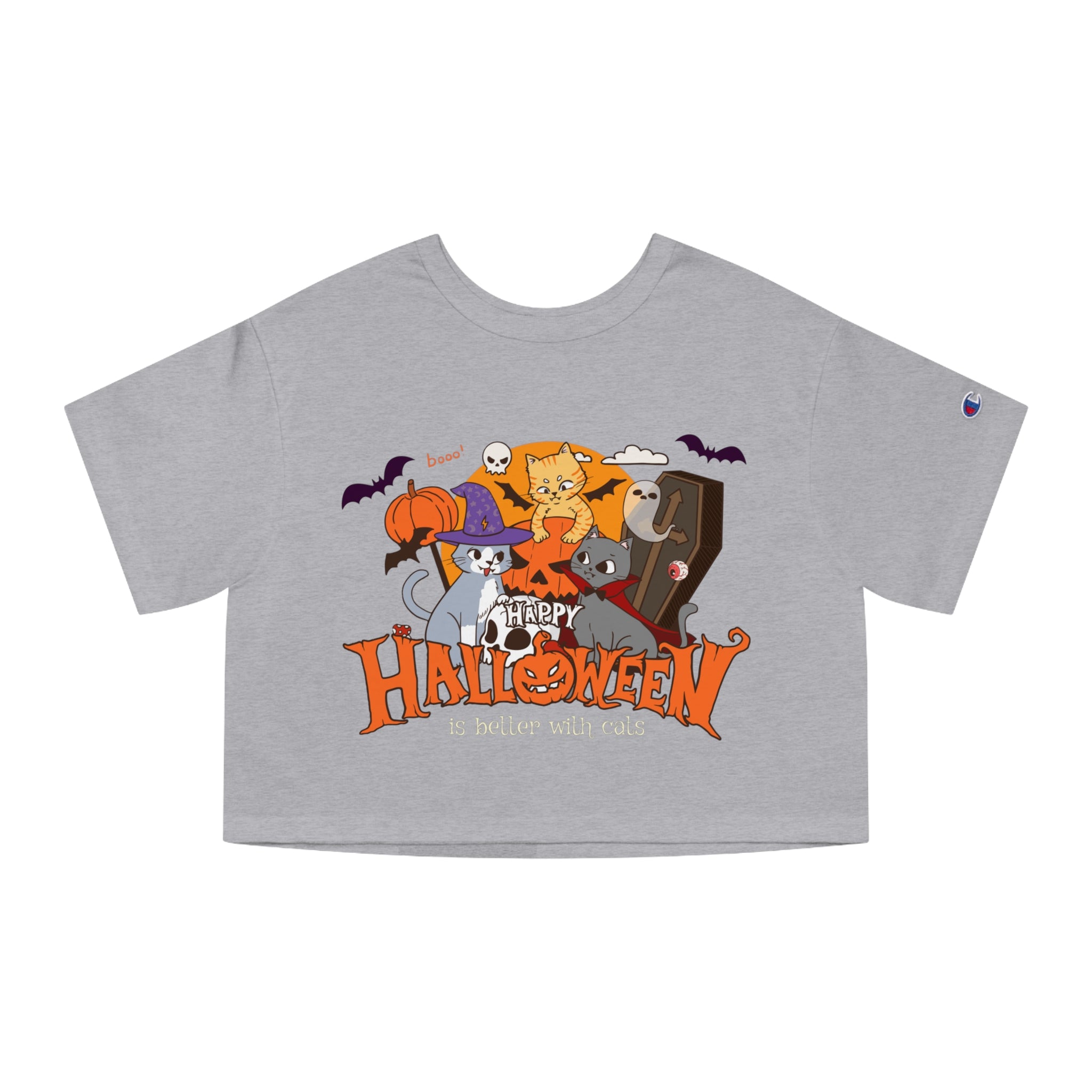 Halloween is Better with Cats | Champion Women's Heritage Cropped T-Shirt