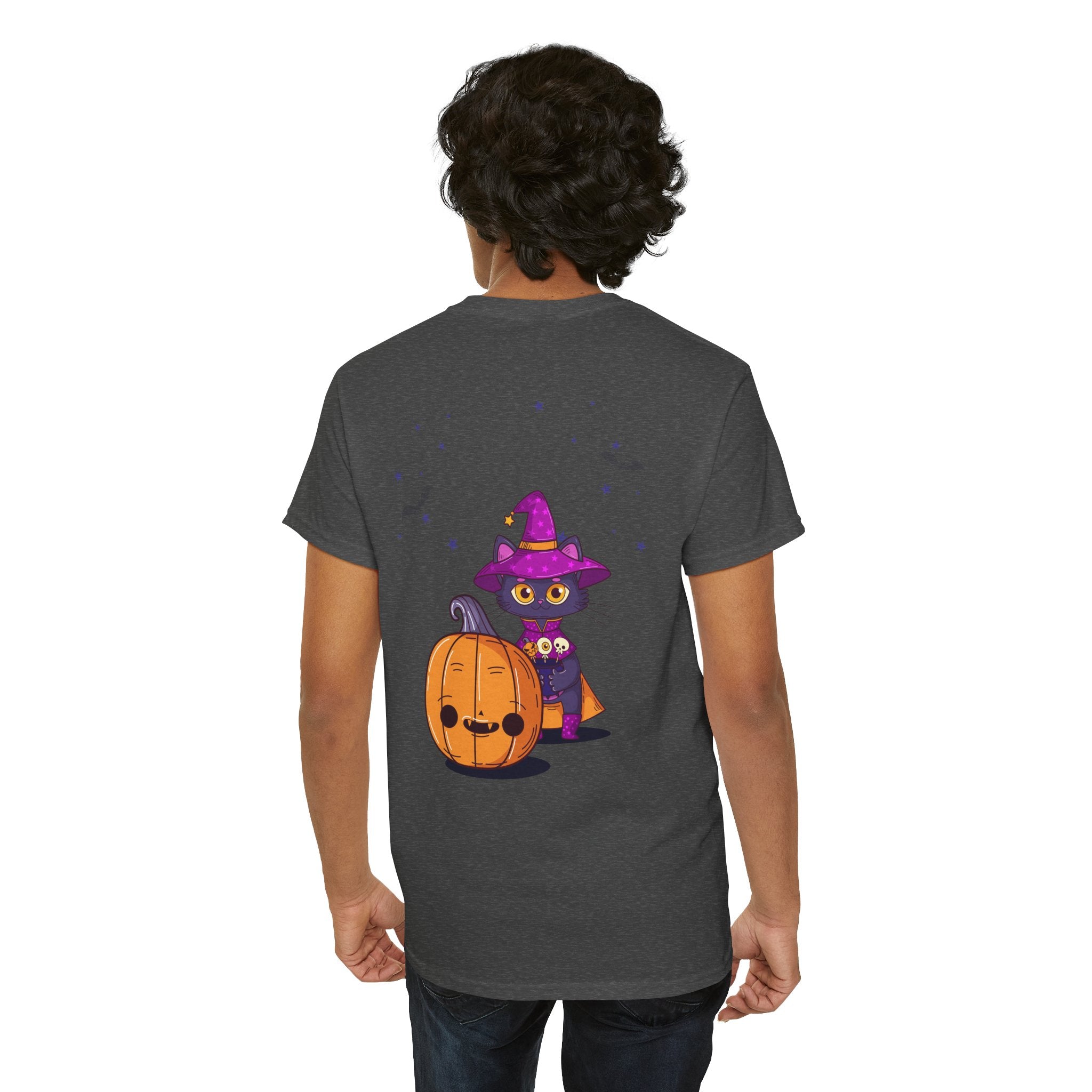 Halloween with Witch's Cats | Unisex Heavy Cotton Tee