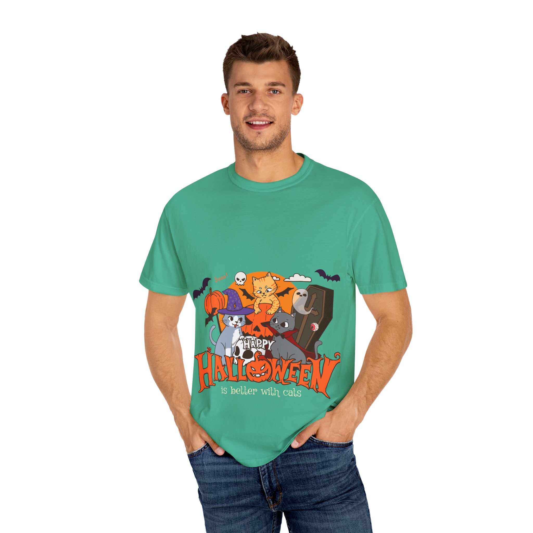 Halloween is Better with Cats | Unisex Garment-Dyed T-shirt