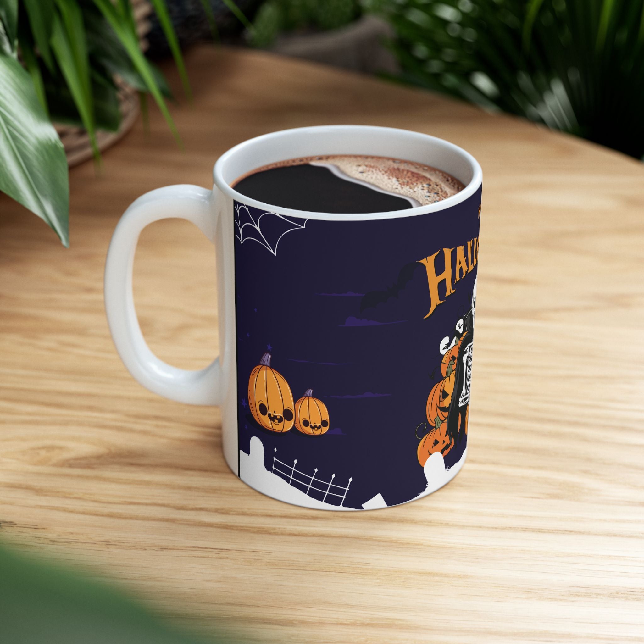 Happy Halloween with Skeleton | Ceramic Mug