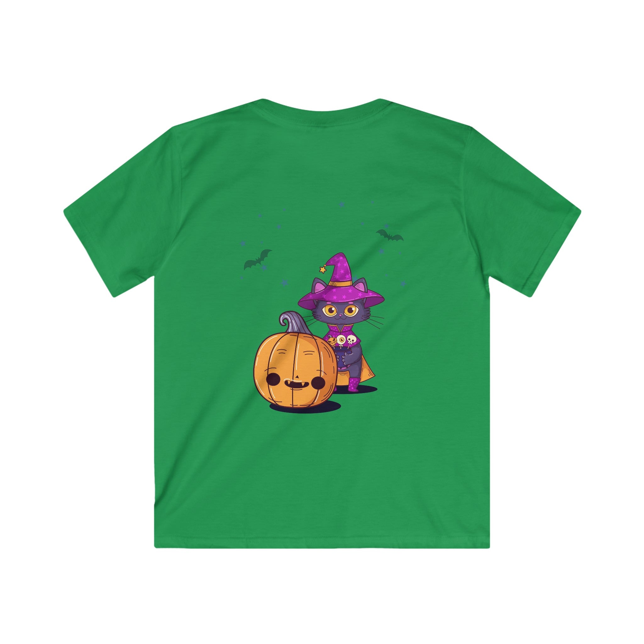 Halloween with Witch's Cats | Kids Softstyle Tee
