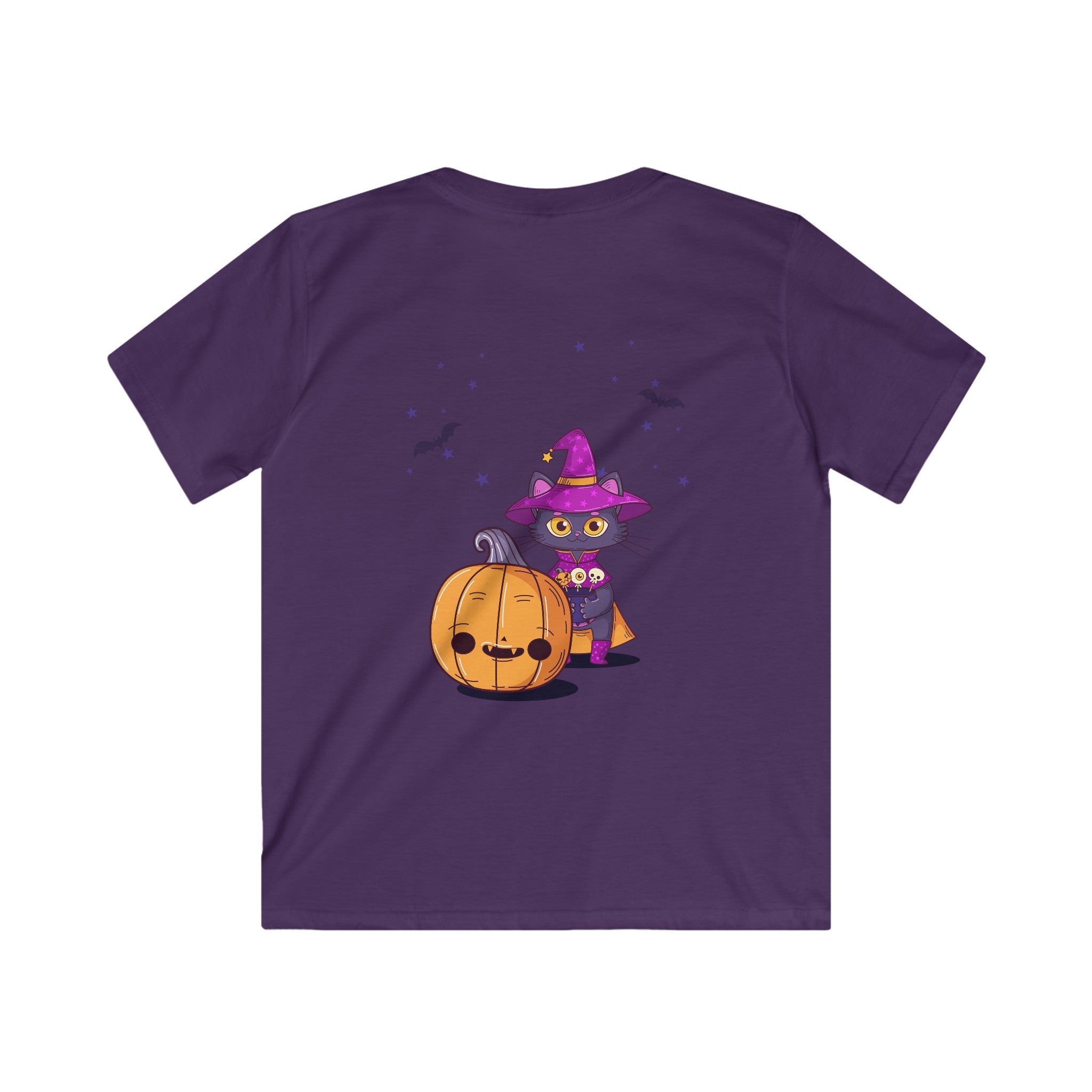 Halloween with Witch's Cats | Kids Softstyle Tee