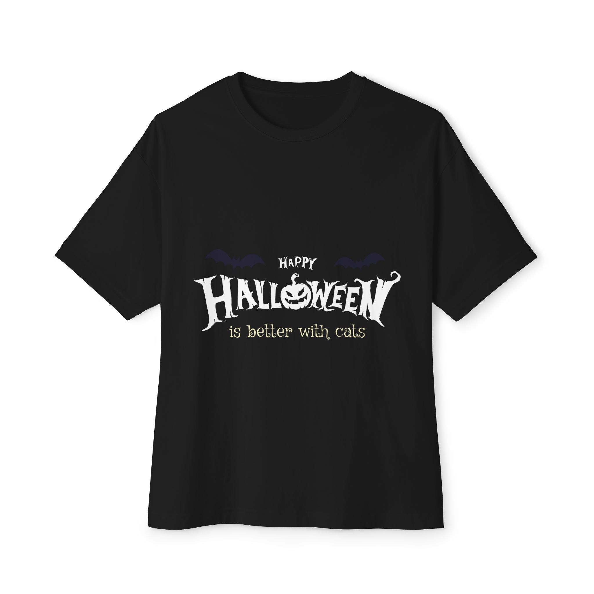 Halloween with Witch's Cats | Unisex Oversized Boxy Tee
