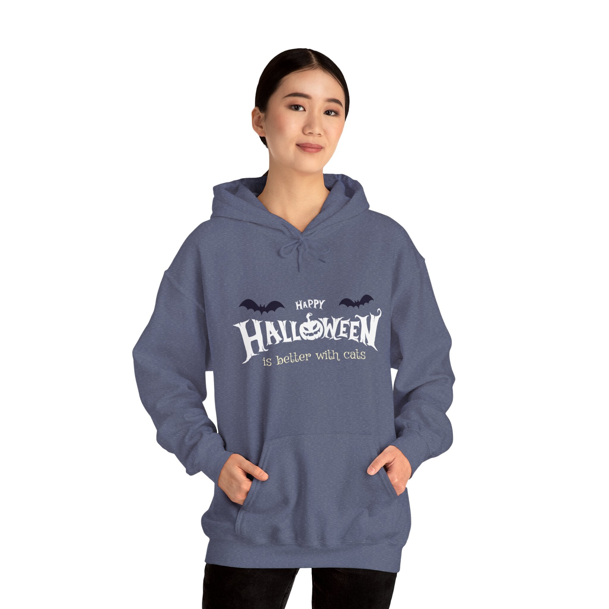 Halloween with Witch's Cats | Unisex Heavy Blend Hooded Sweatshirt