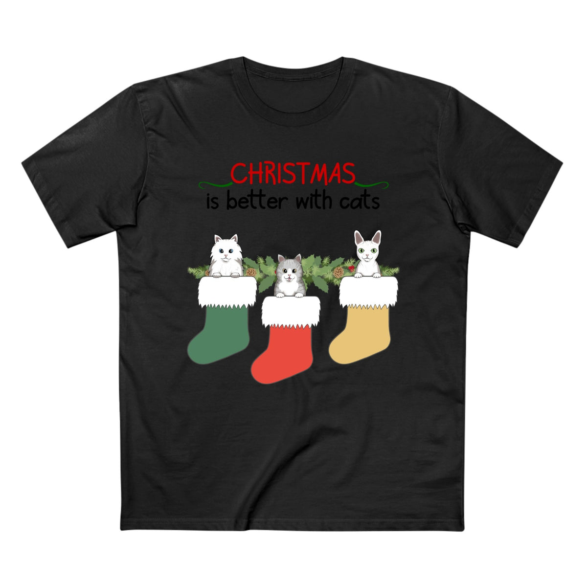 Christmas is better with cats | Men's Staple Tee