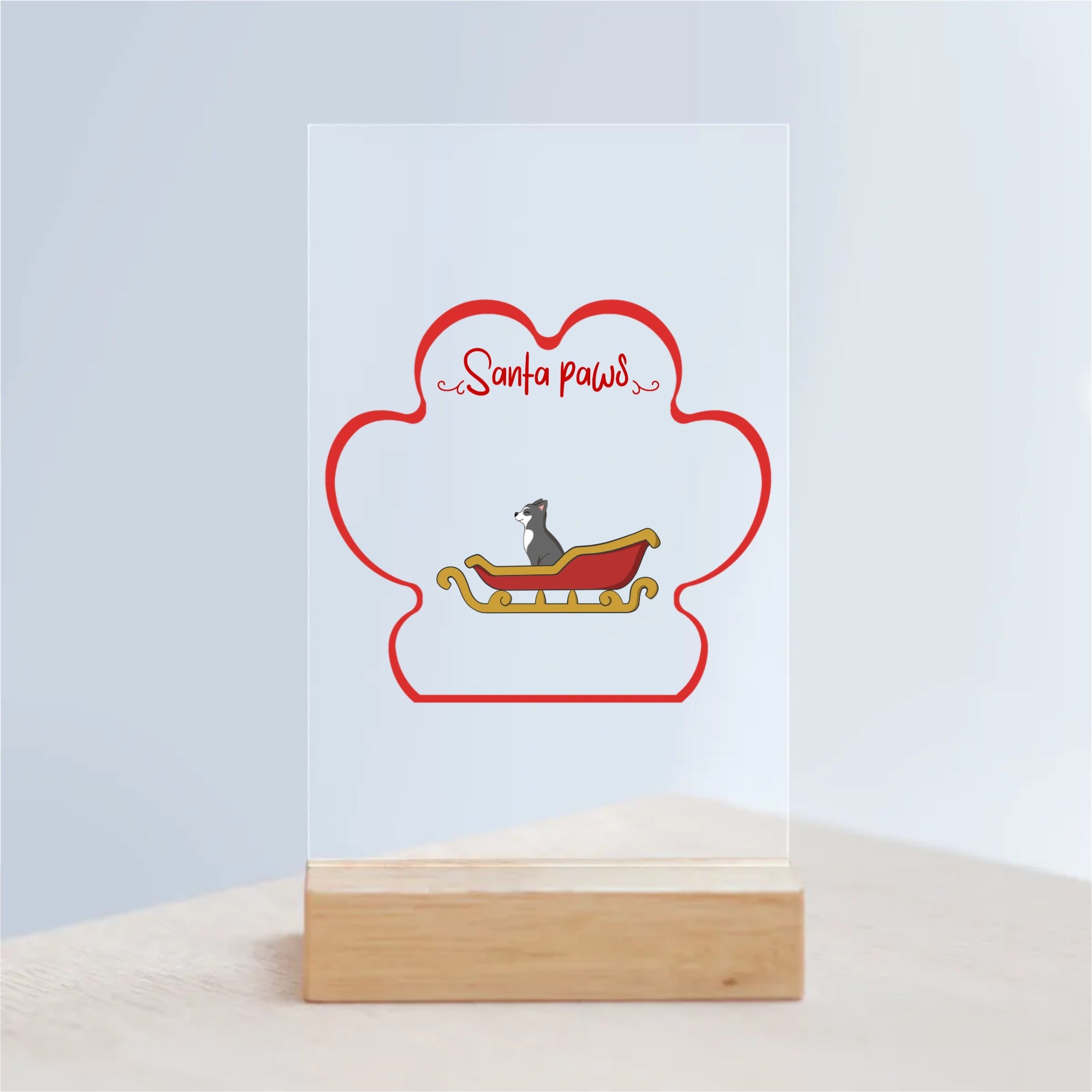 Acrylic Sign with Wooden Stand