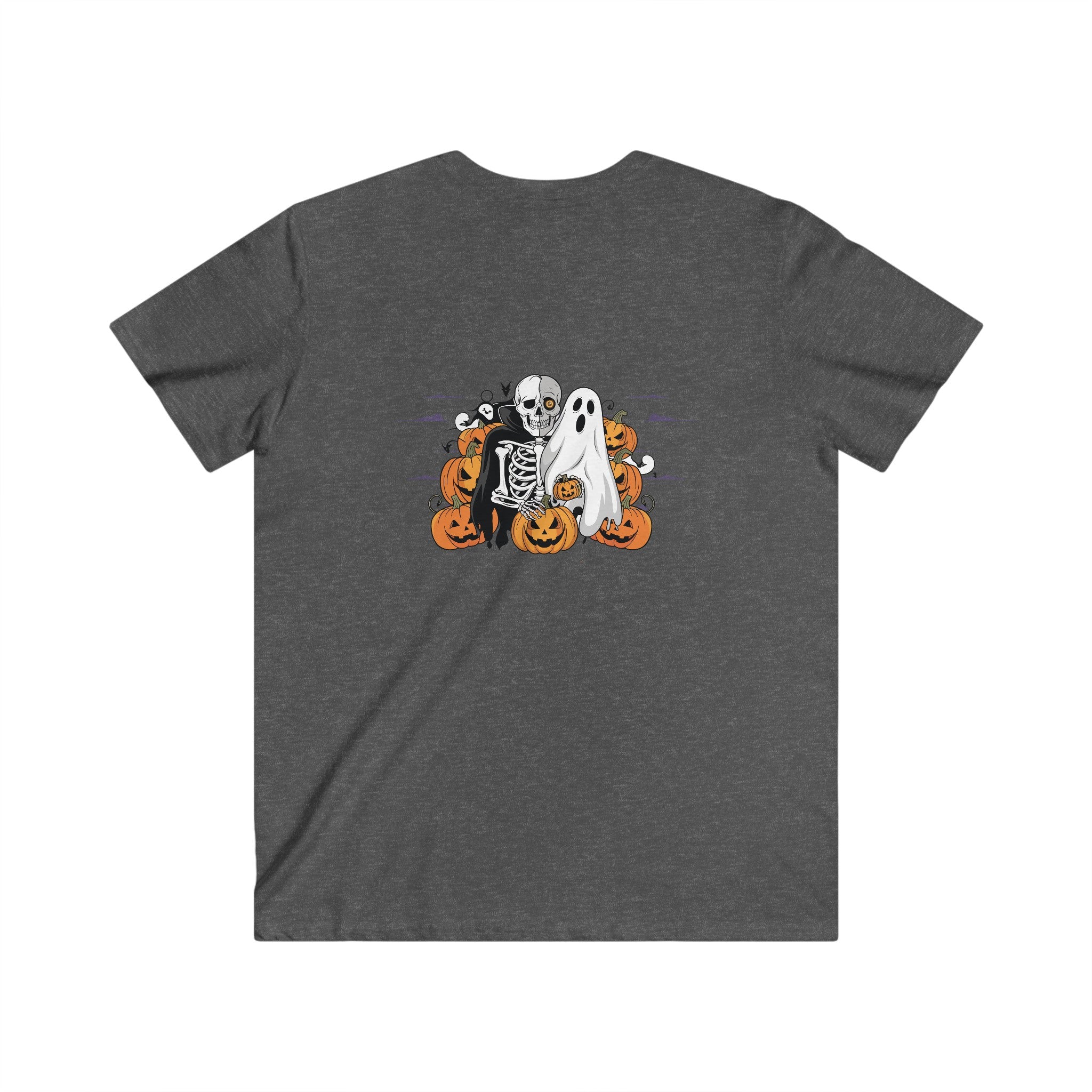 Halloween with Bats | Men's Fitted V-Neck Short Sleeve Tee