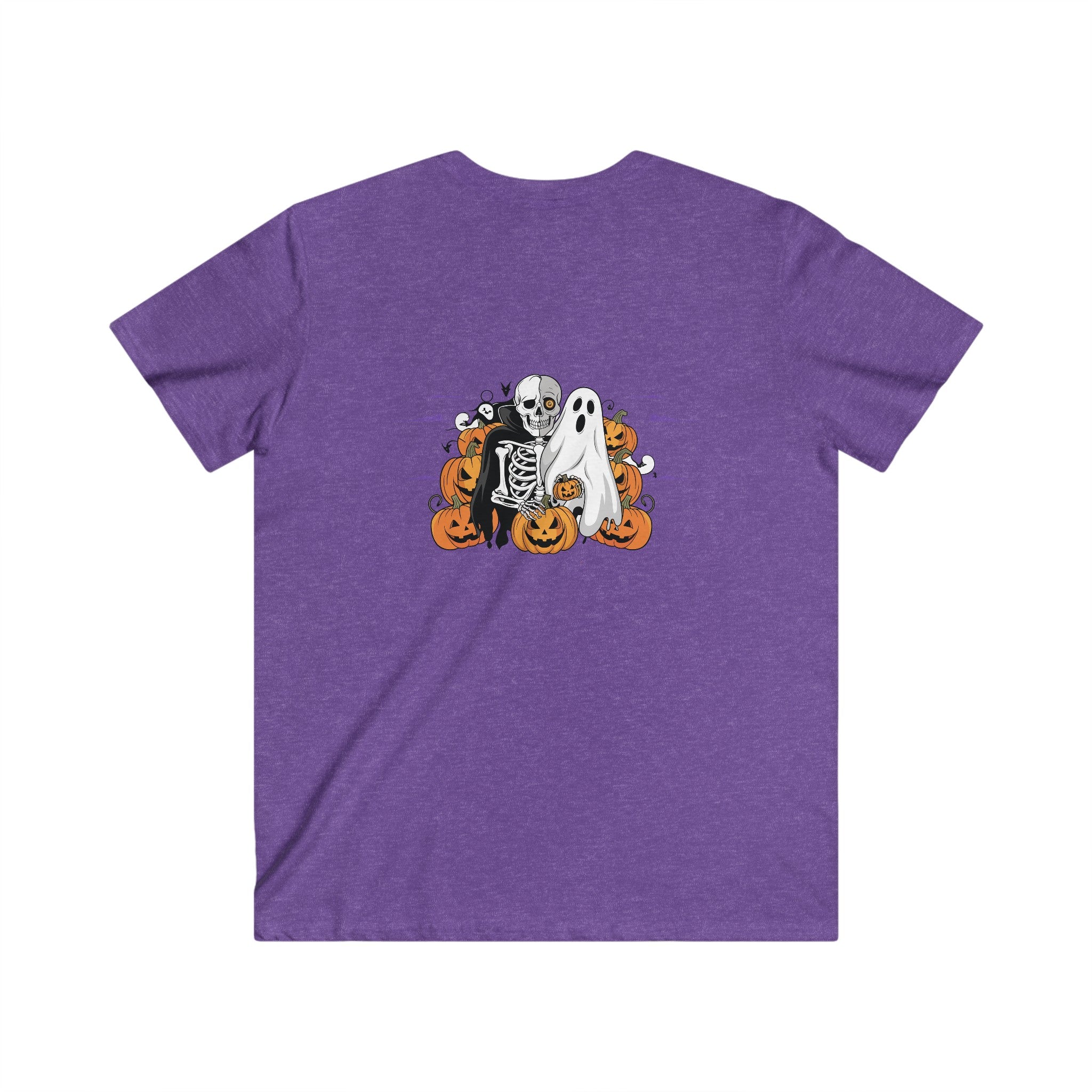 Halloween with Bats | Men's Fitted V-Neck Short Sleeve Tee