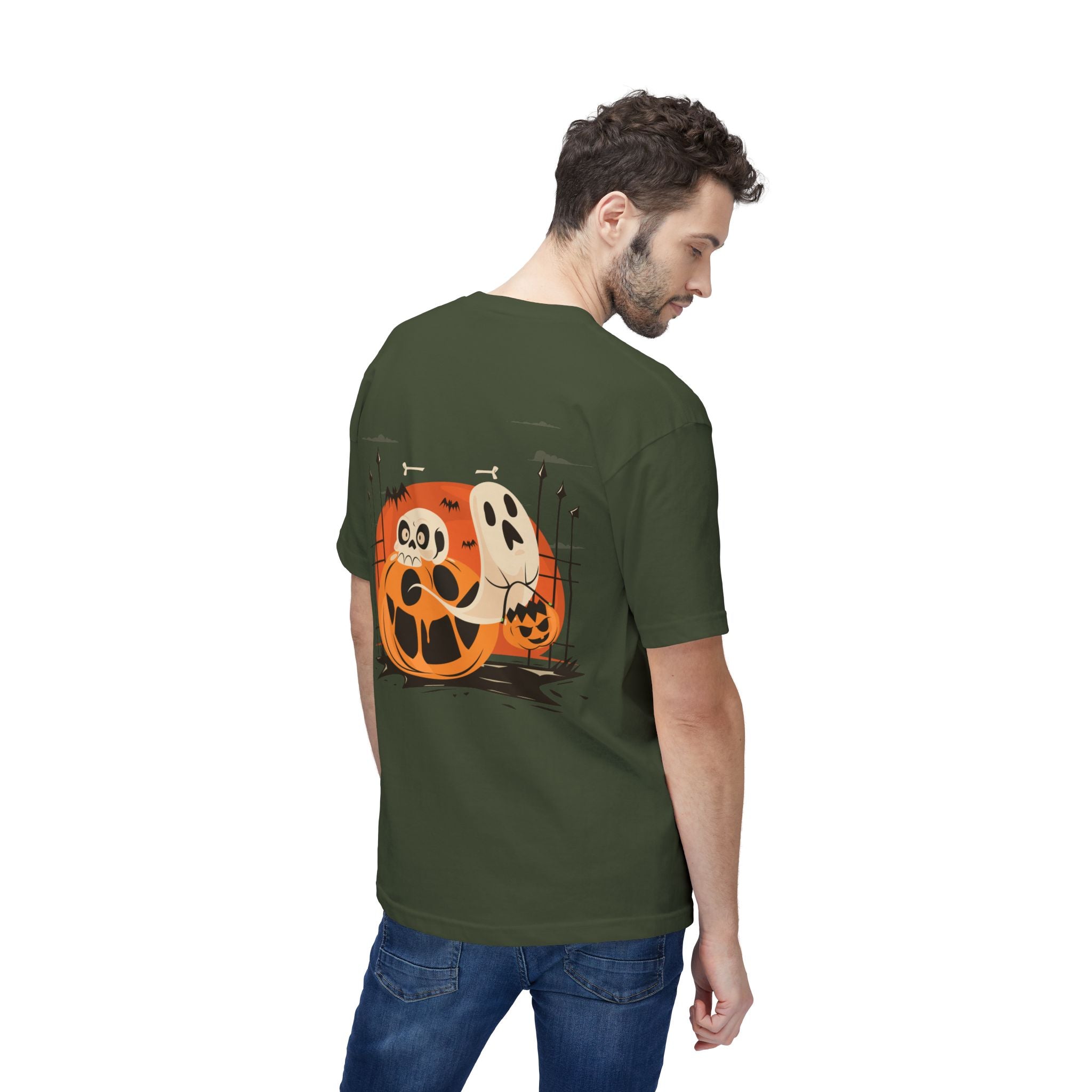Halloween with Pumpkins | Unisex Midweight T-shirt, Made in US