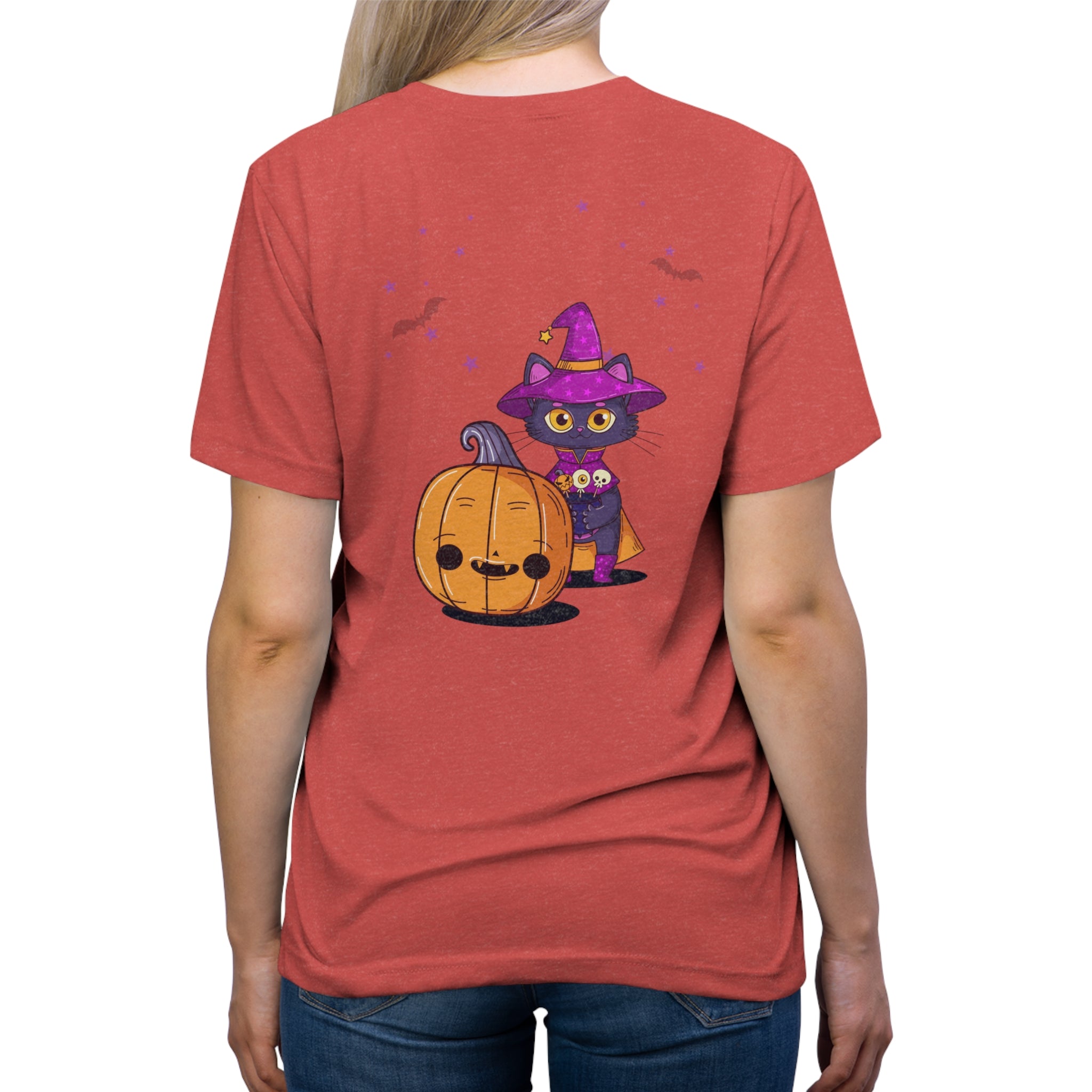 Halloween with Witch's Cats | Unisex Triblend Tee