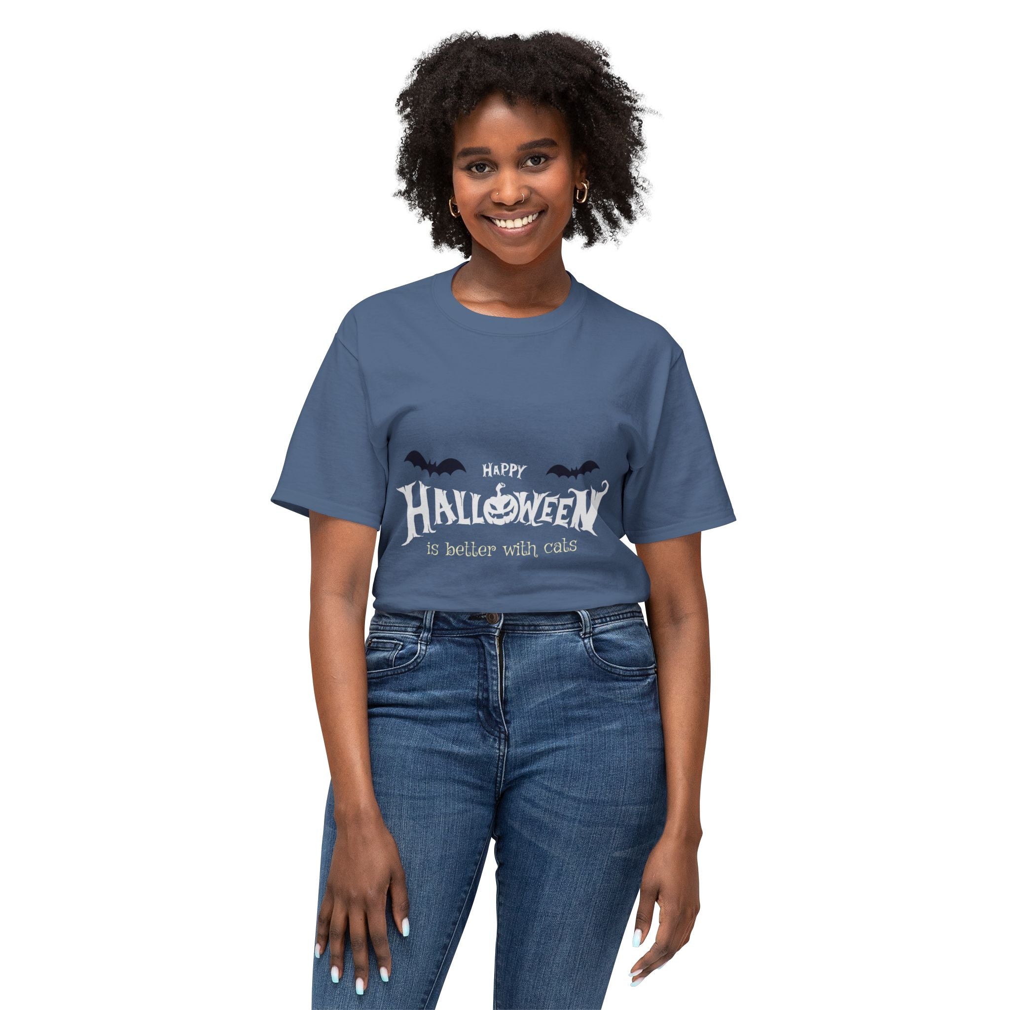 Halloween with Witch's Cats | Unisex HD Cotton™ T-shirt