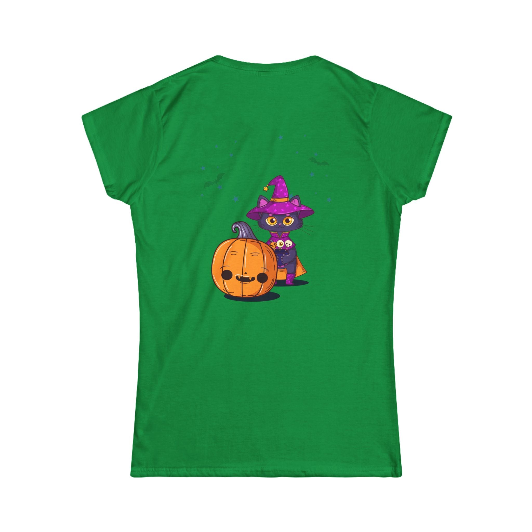Halloween with Witch's Cats | Women's Softstyle Tee