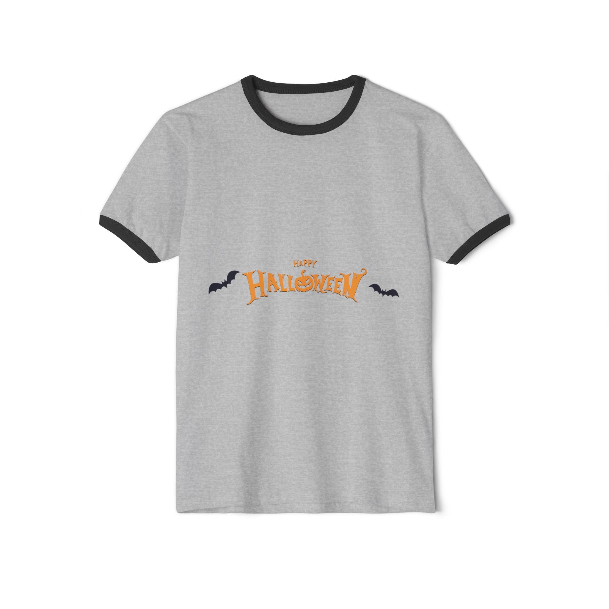 Halloween with Bats | Unisex Cotton Ringer T-Shirt