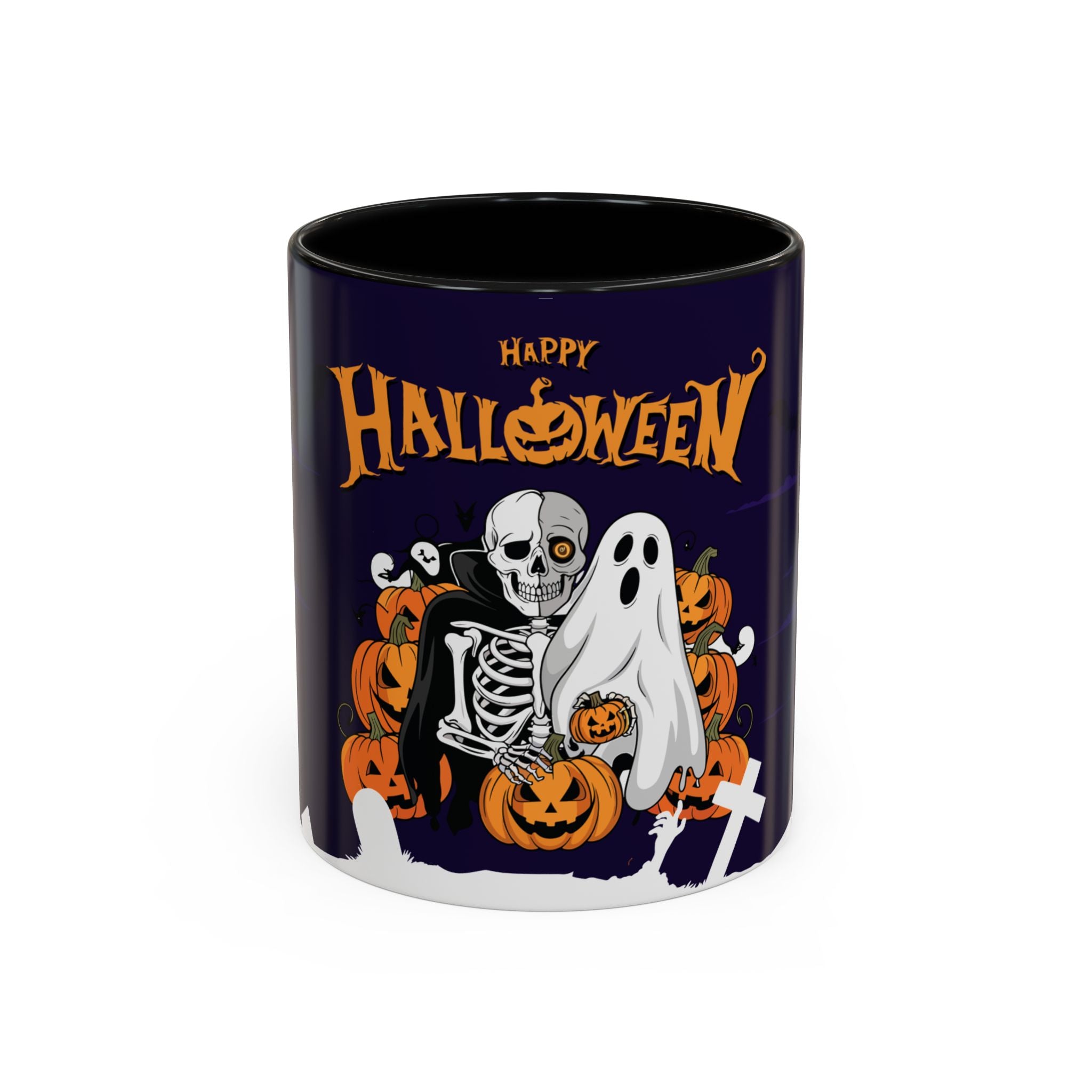 Happy Halloween with Skeleton | Accent Coffee Mug