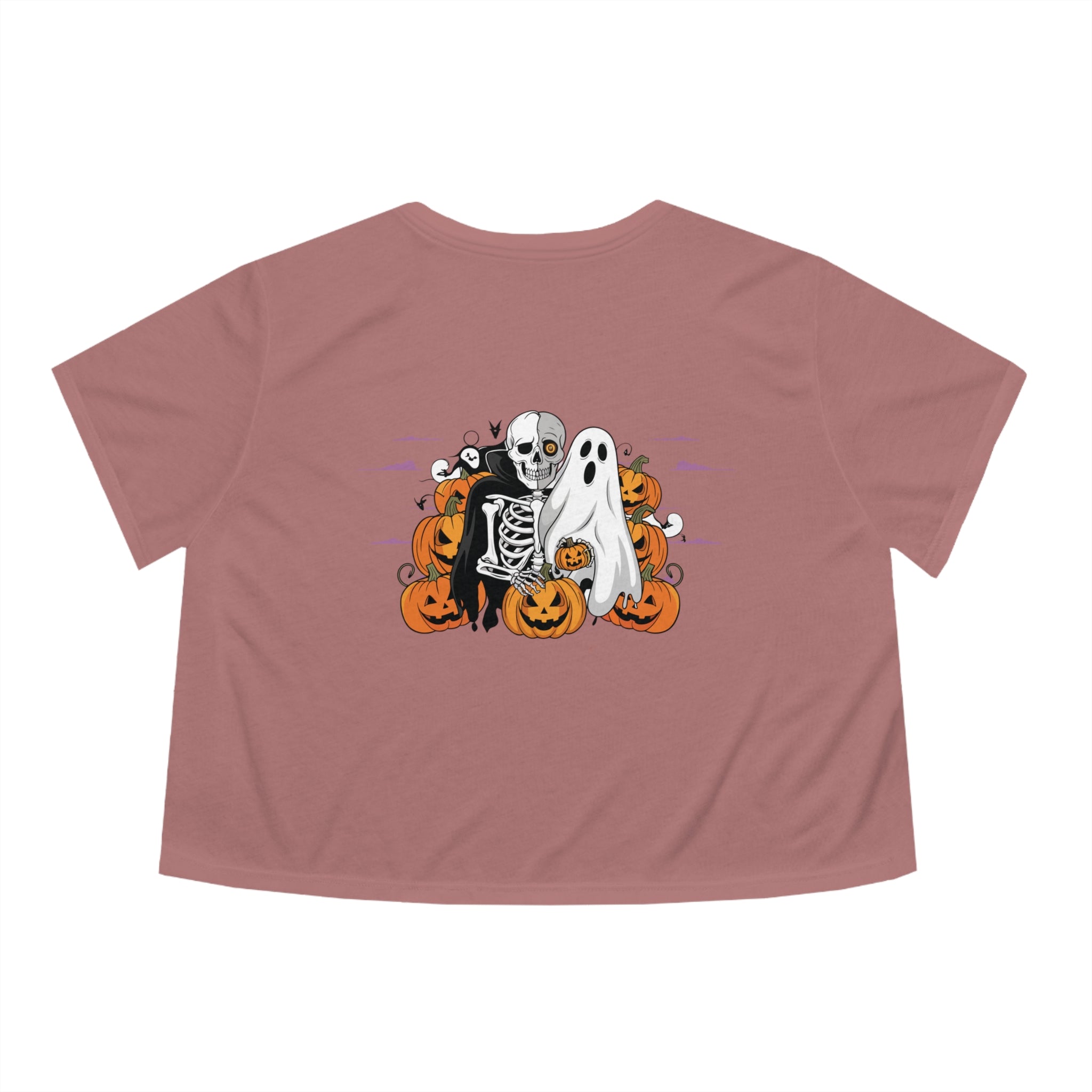 Halloween with Bats | Women's Flowy Cropped Tee