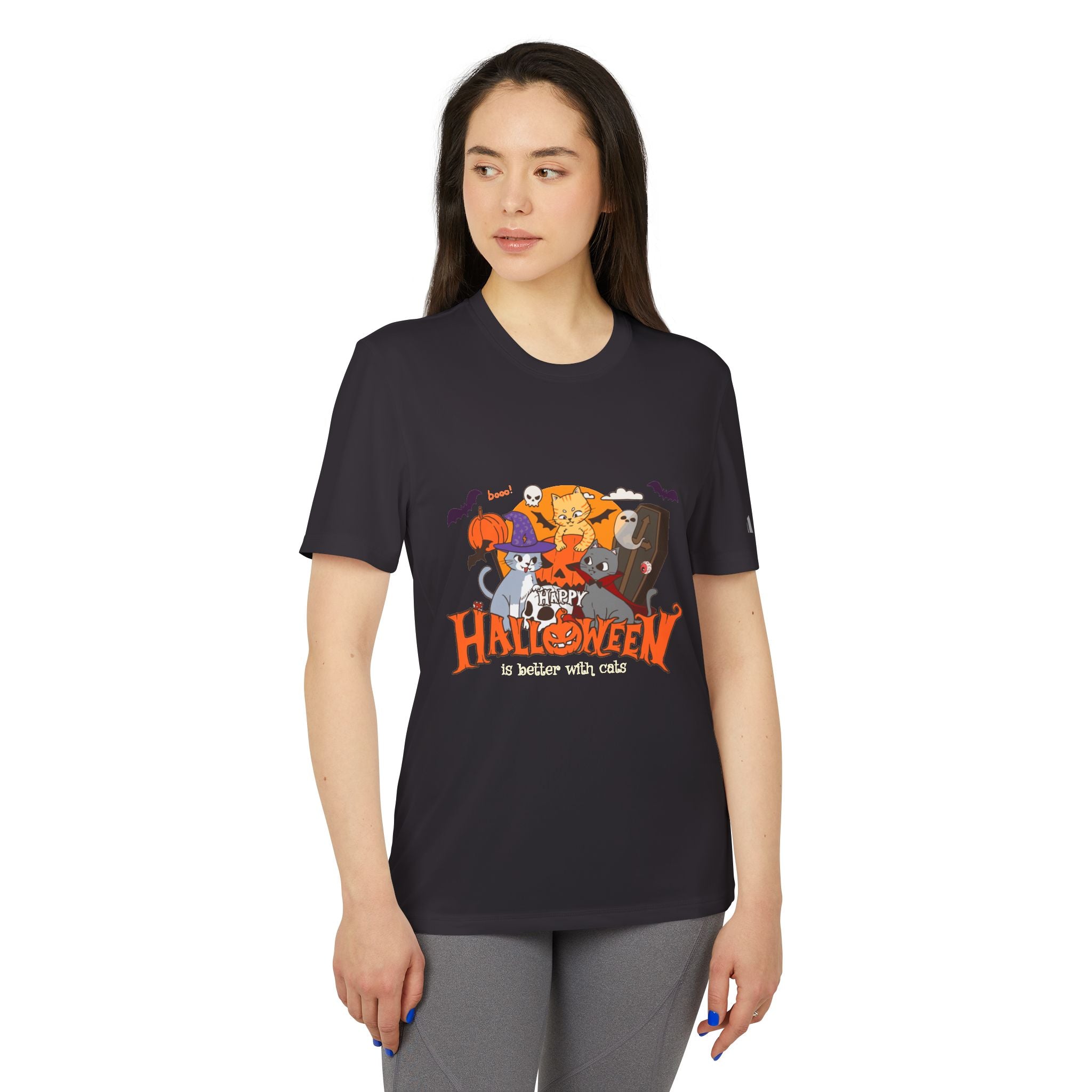 Halloween is Better with Cats | adidas Unisex Sport T-shirt