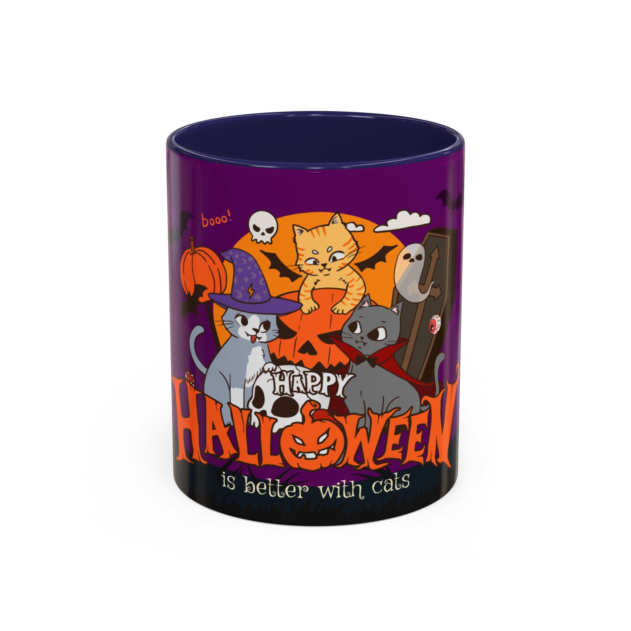 Happpy Halloween is better with Cats | Accent Coffee Mug