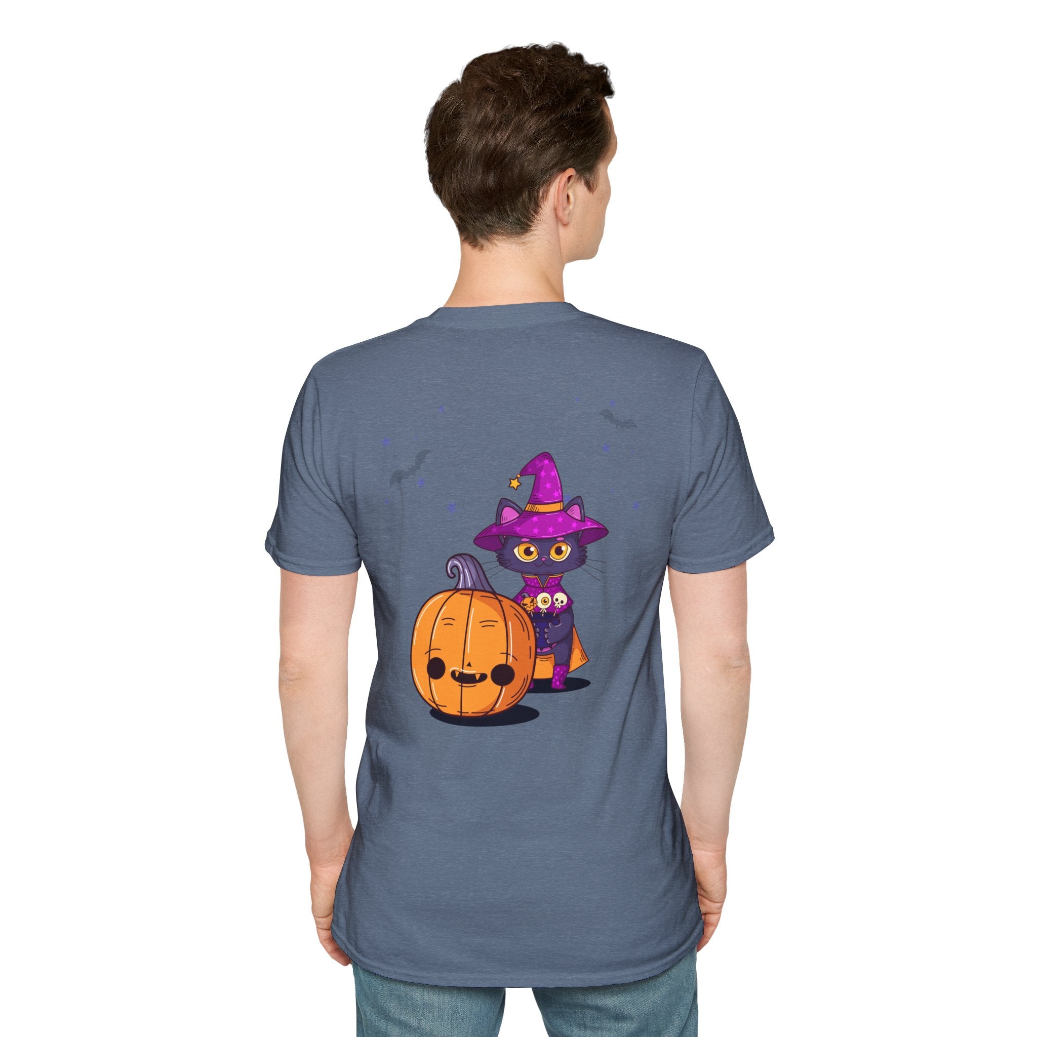 Halloween with Witch's Cats | Unisex Softstyle T-Shirt
