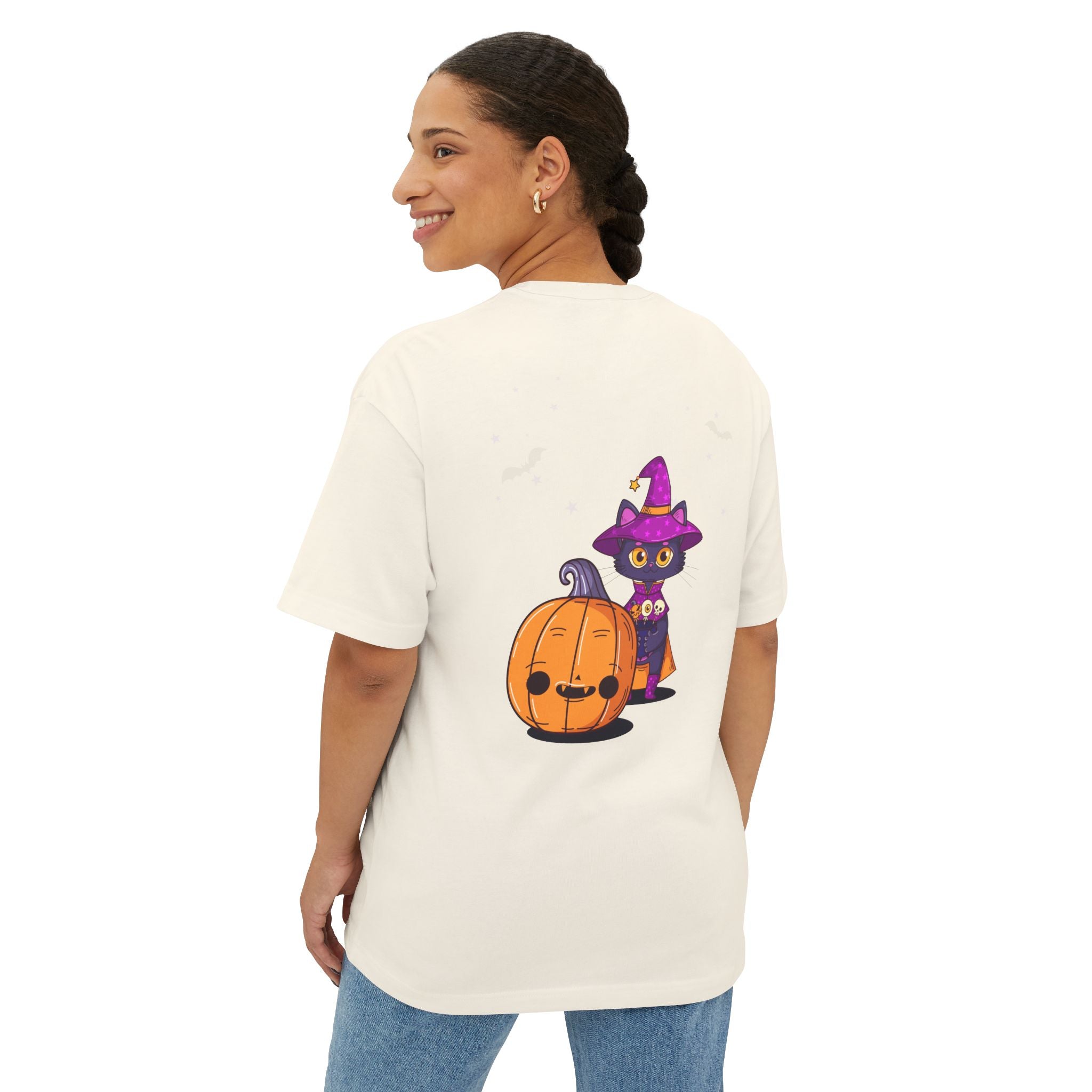 Halloween with Witch's Cats | Unisex Oversized Boxy Tee