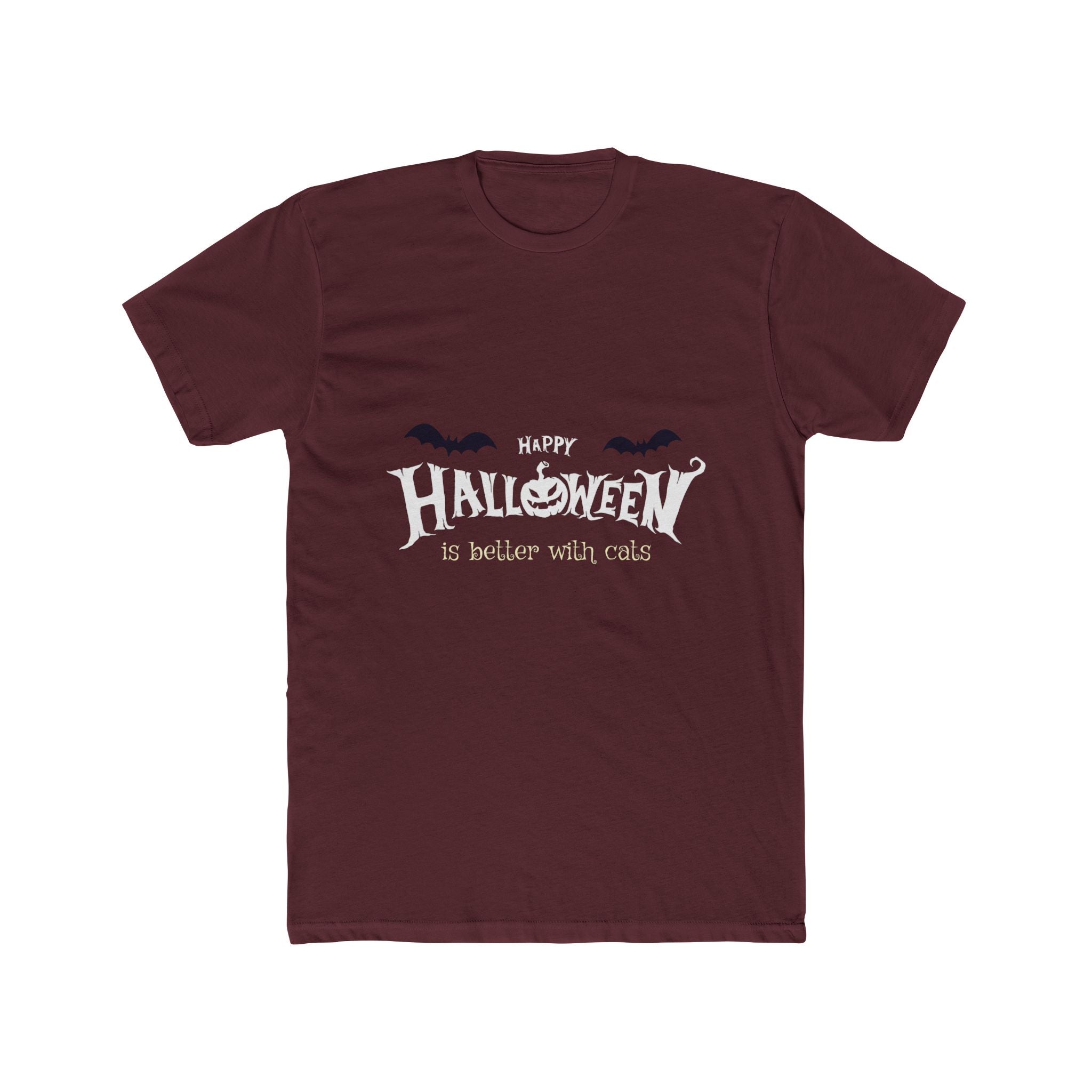 Halloween with Witch's Cats | Unisex Cotton Crew Tee