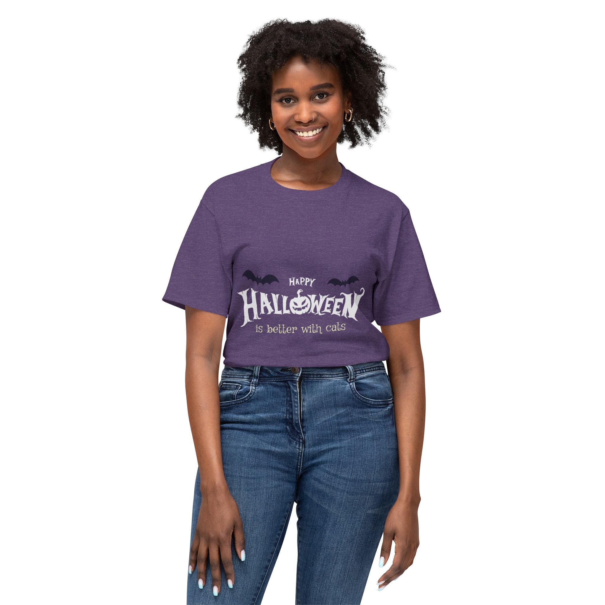 Halloween with Witch's Cats | Unisex HD Cotton™ T-shirt
