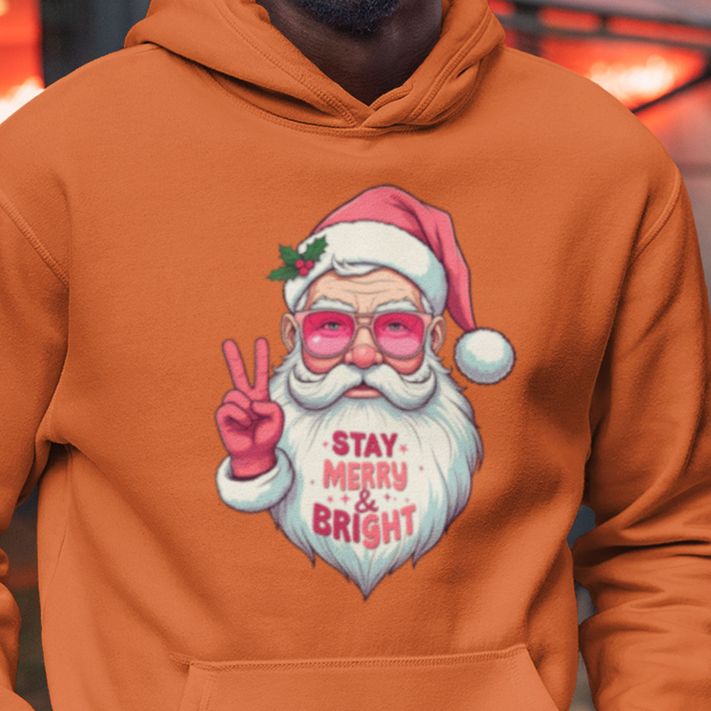 Stay Merry & Bright | Cool Santa Christmas | Unisex Hoodie