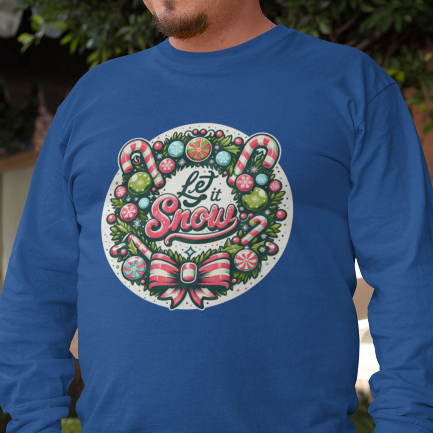 Let It Snow | Festive Christmas Wreath | Unisex Long Sleeve