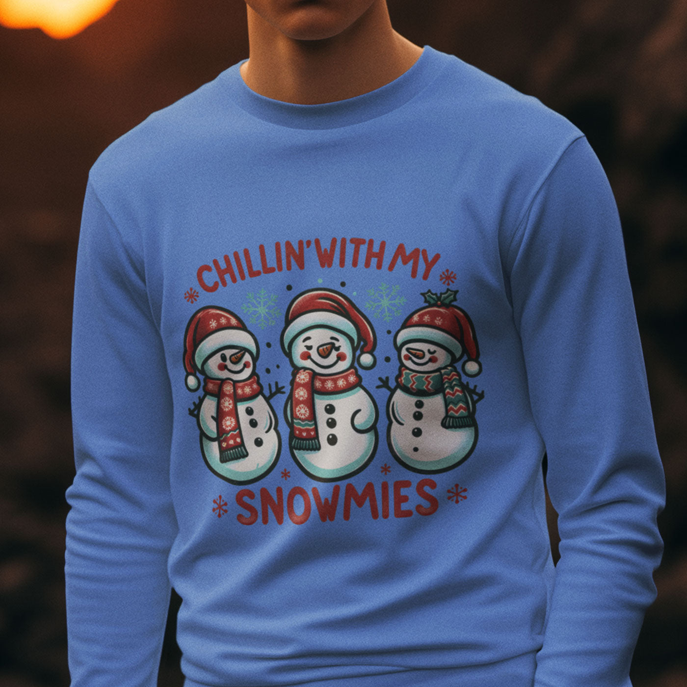 Chillin With My Snowmies | Cute Snowman Christmas | Unisex Long Sleeve