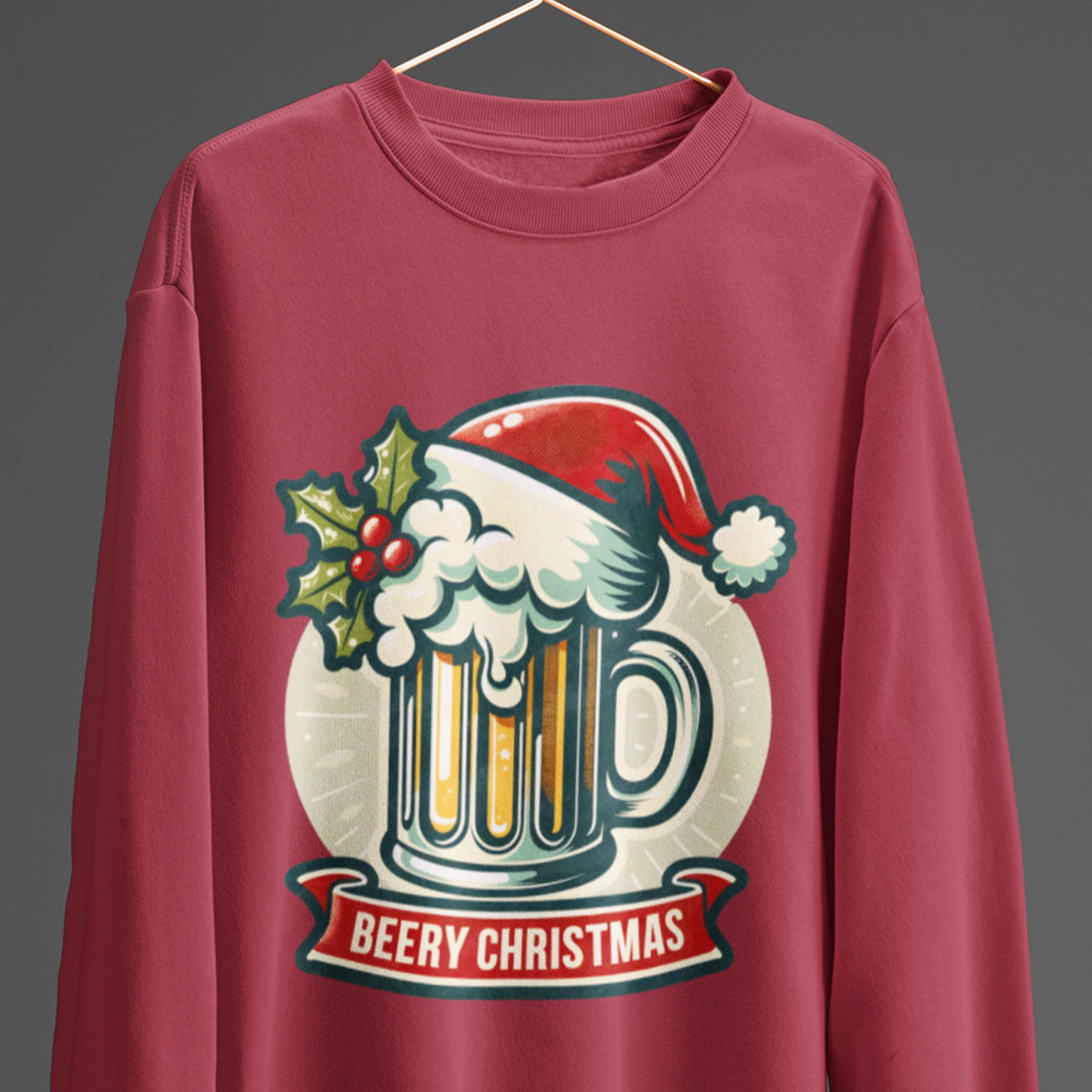 Beery Christmas | Fun Festive Beer | Unisex Crewneck Sweatshirts