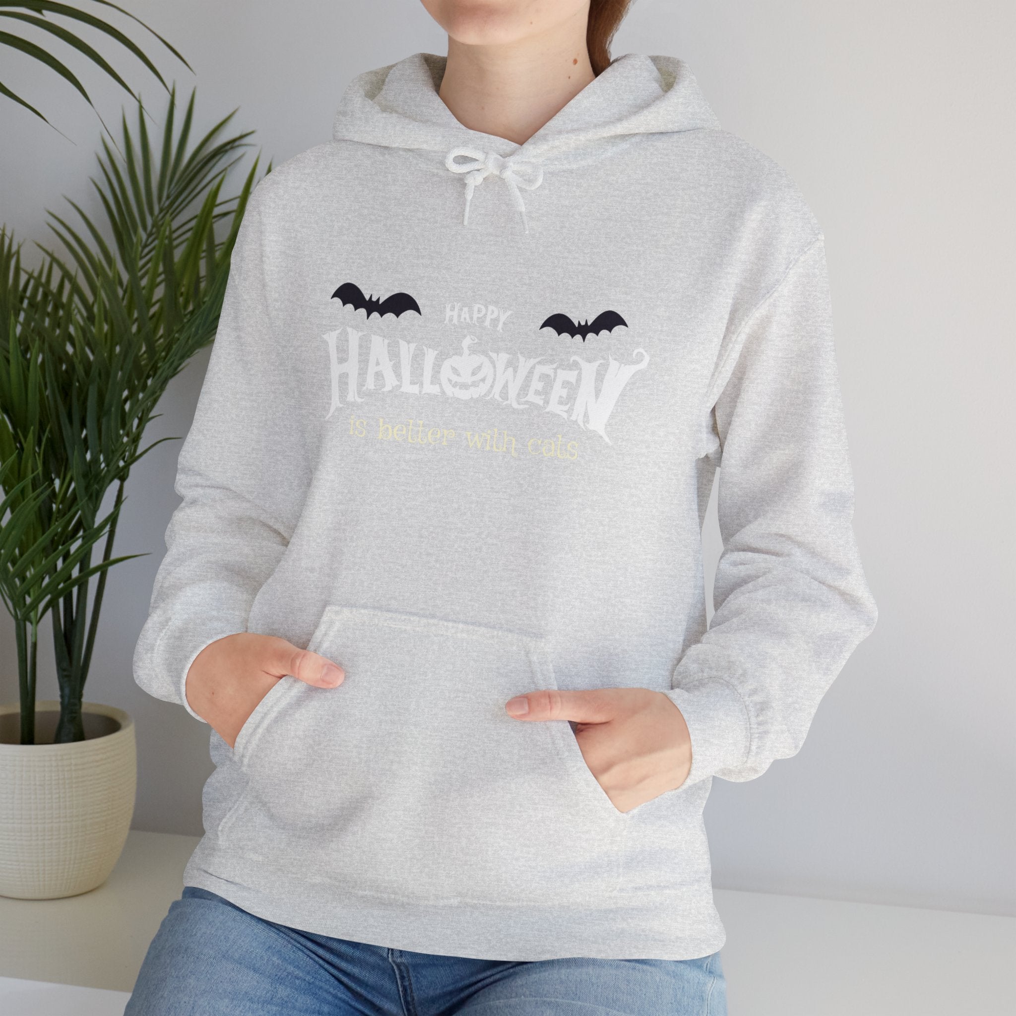 Halloween with Witch's Cats | Unisex Heavy Blend Hooded Sweatshirt