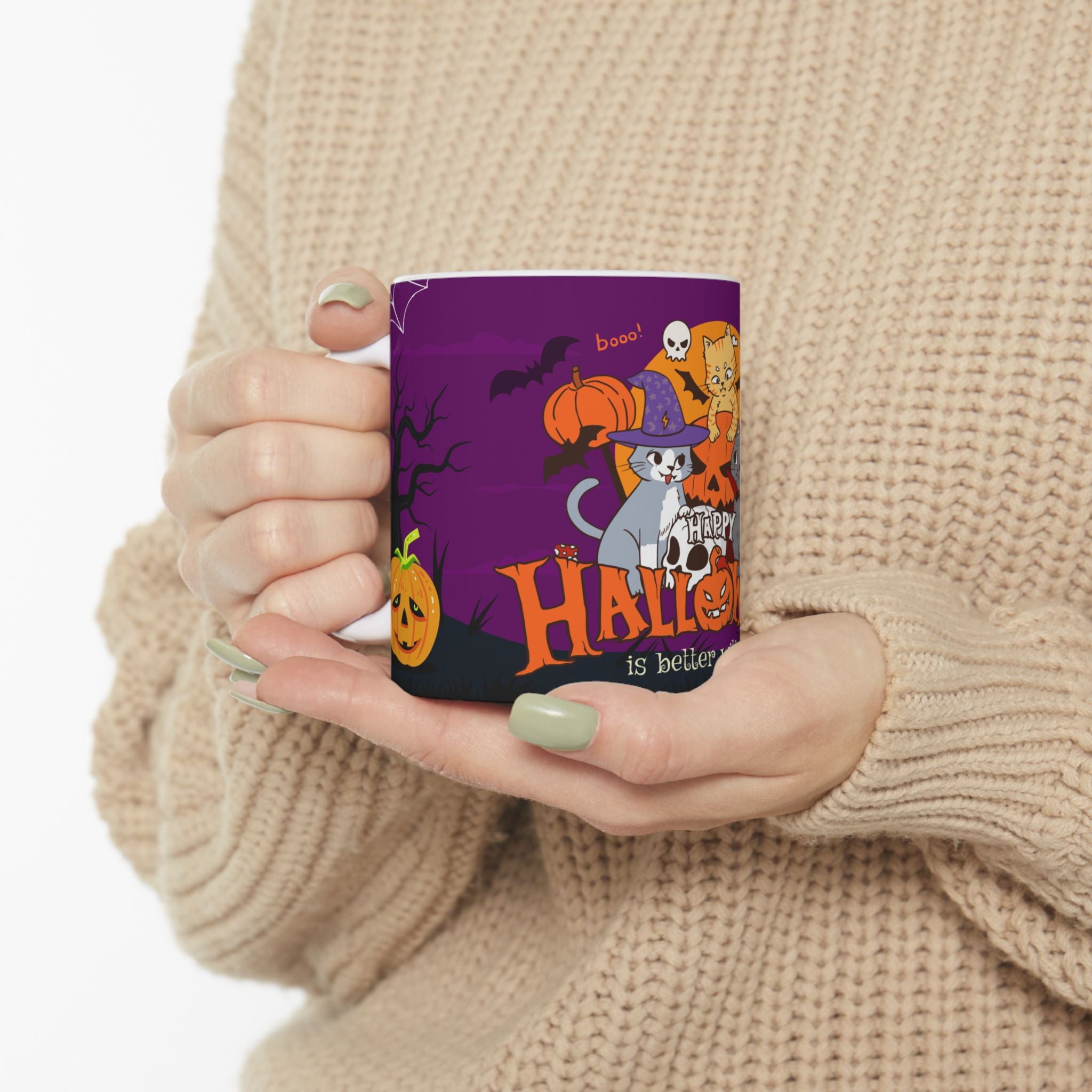 Happy Halloween is Better with Cat | Ceramic Mug