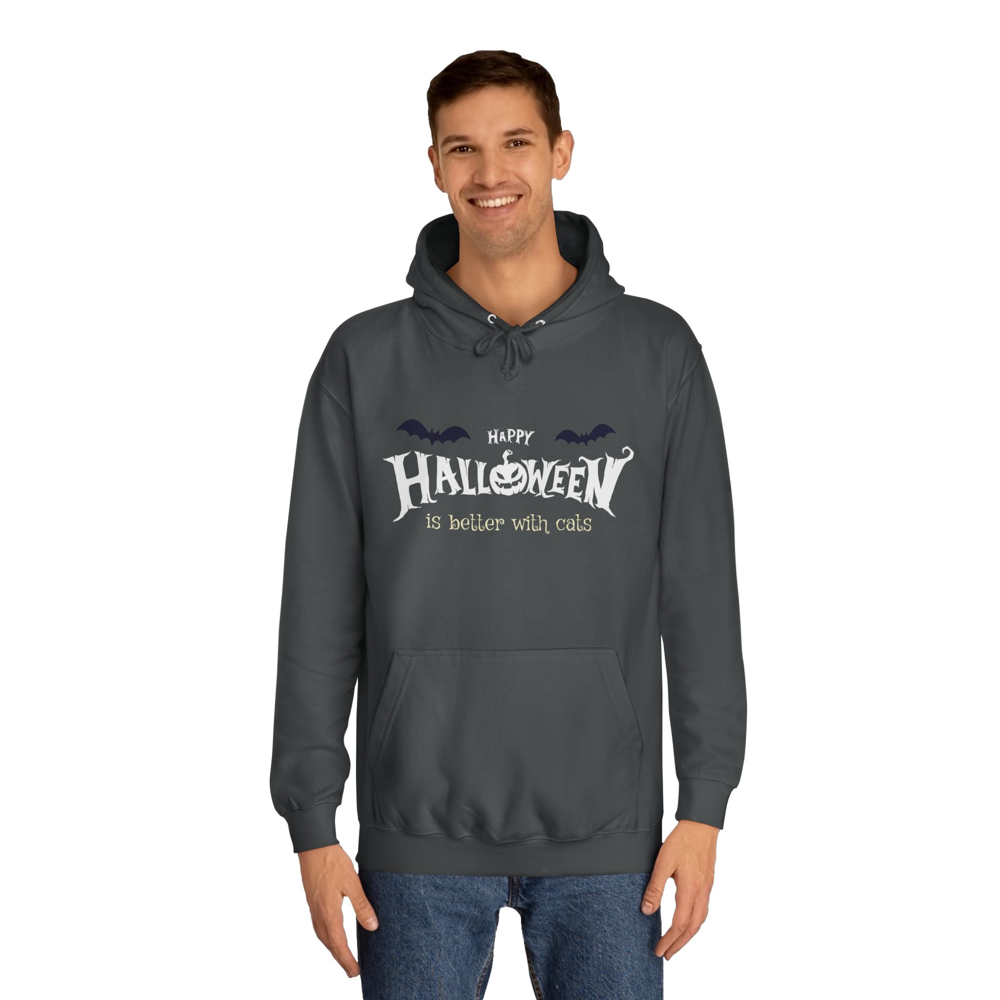 Halloween with Witch's Cats | Unisex College Hoodie