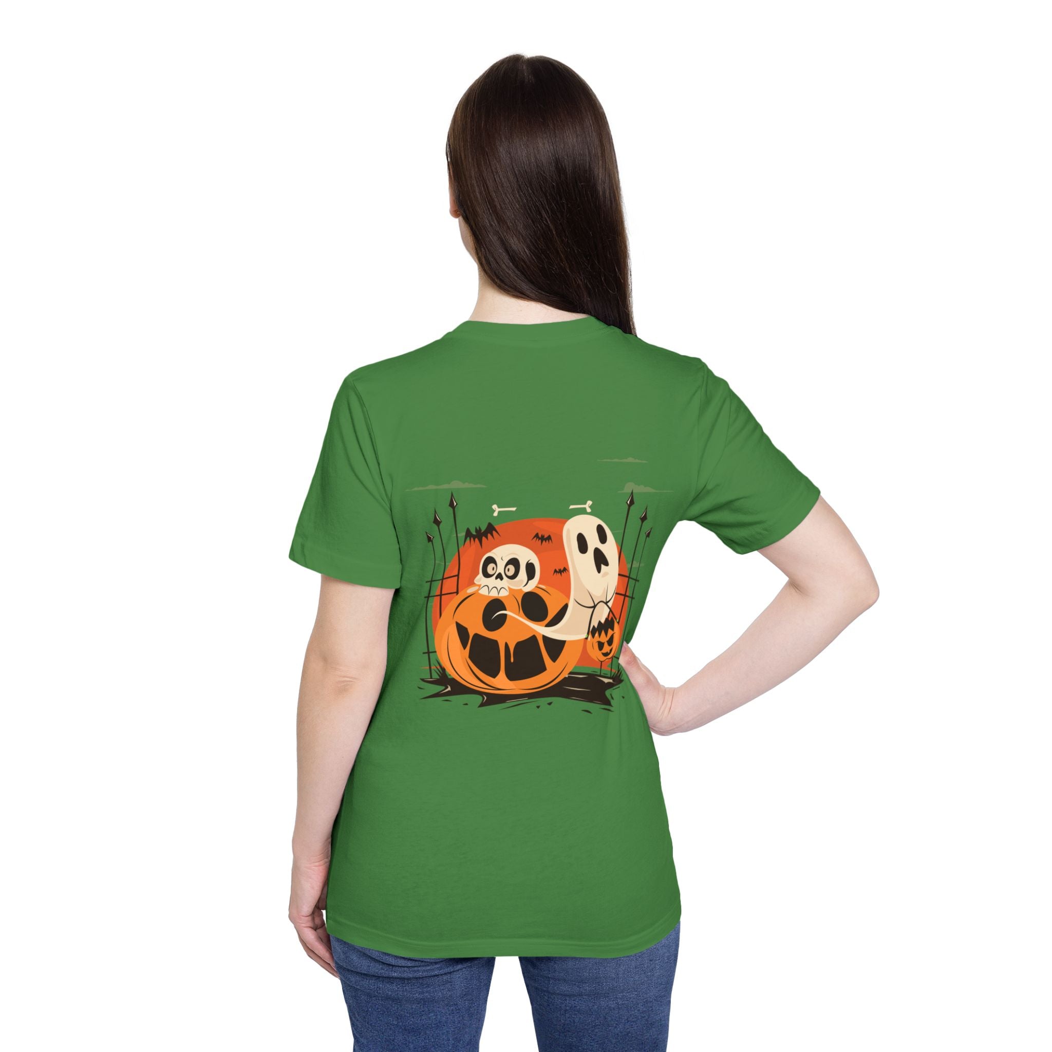 Halloween with Pumpkins | USA-Made Unisex Short-Sleeve Jersey T-Shirt