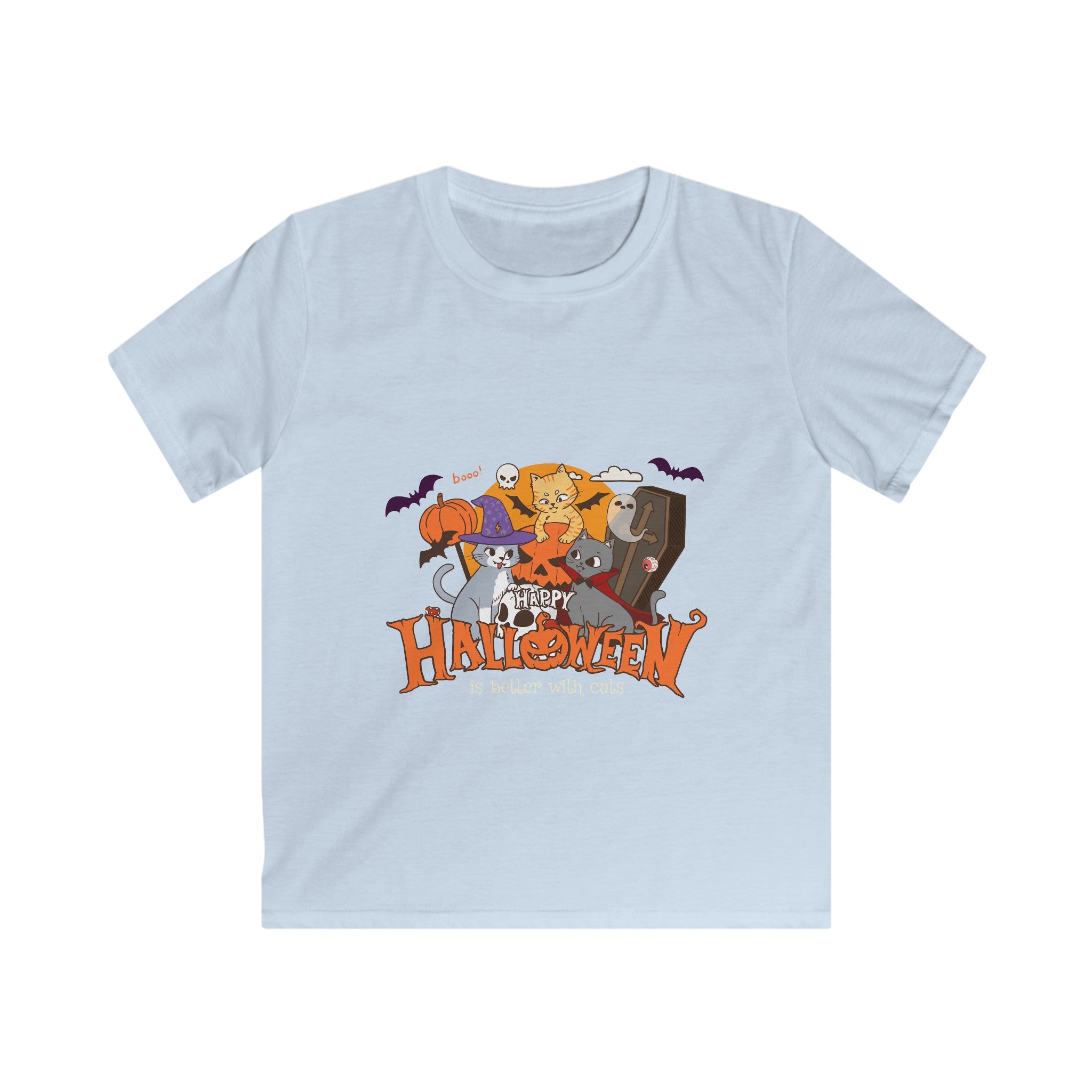 Halloween is Better with Cats | Kids Softstyle Tee