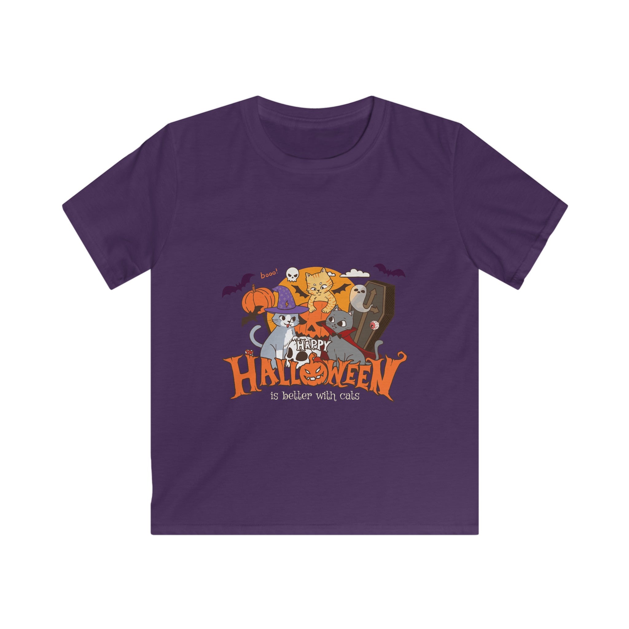 Halloween is Better with Cats | Kids Softstyle Tee