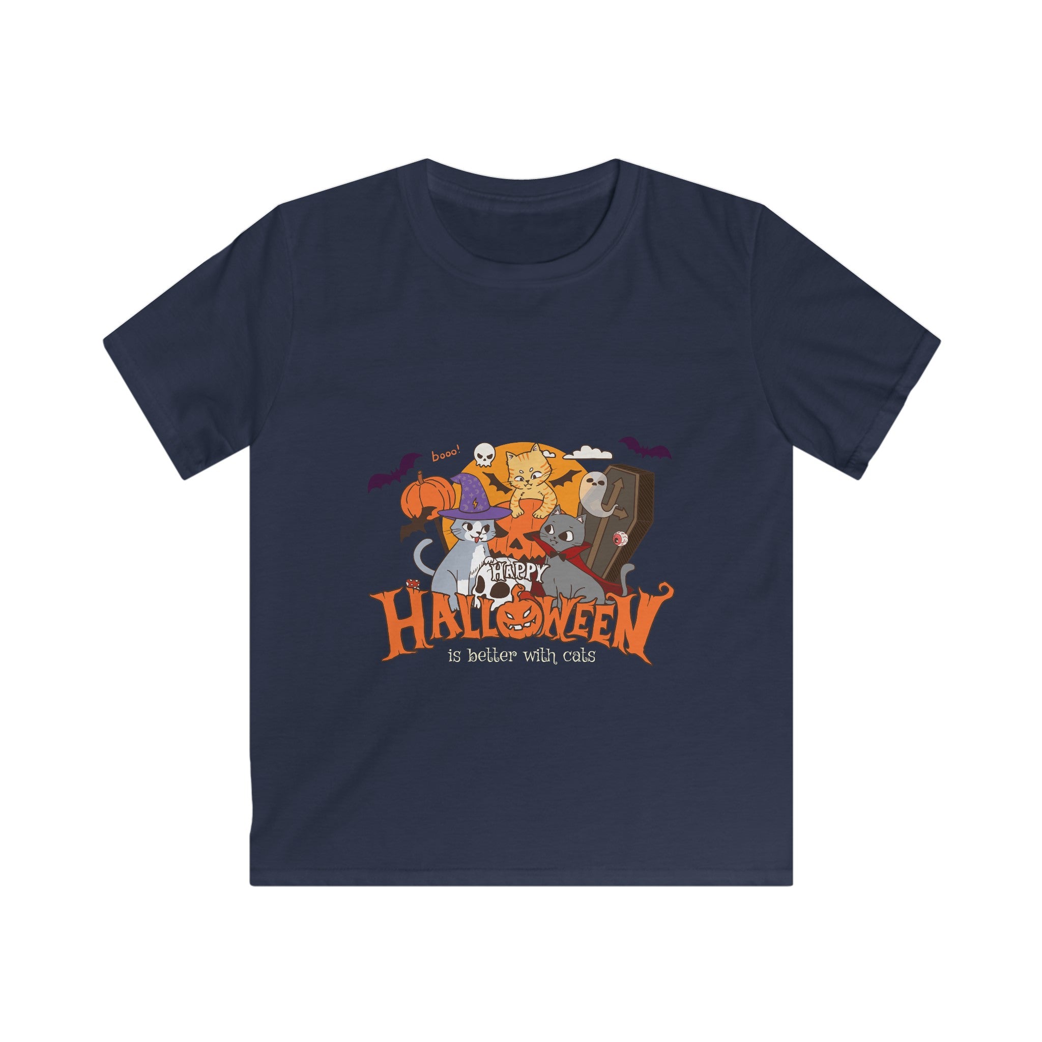 Halloween is Better with Cats | Kids Softstyle Tee
