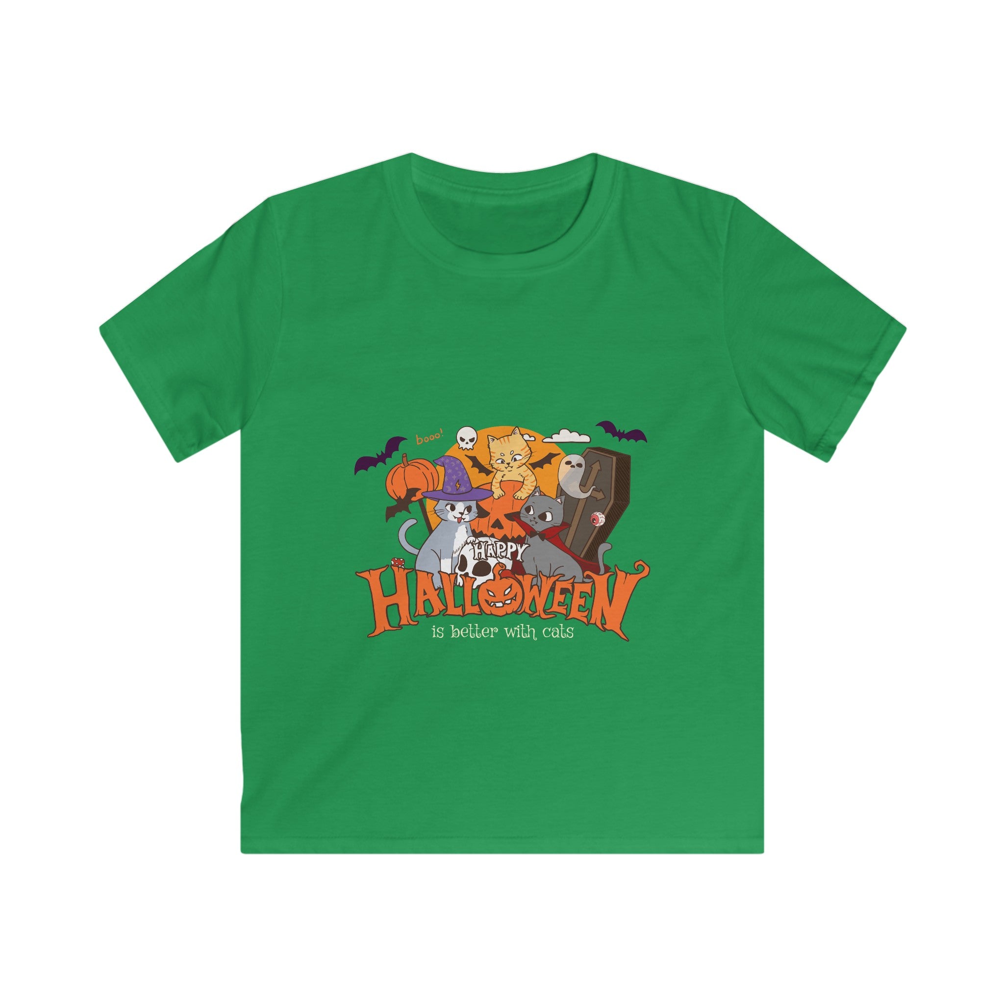 Halloween is Better with Cats | Kids Softstyle Tee