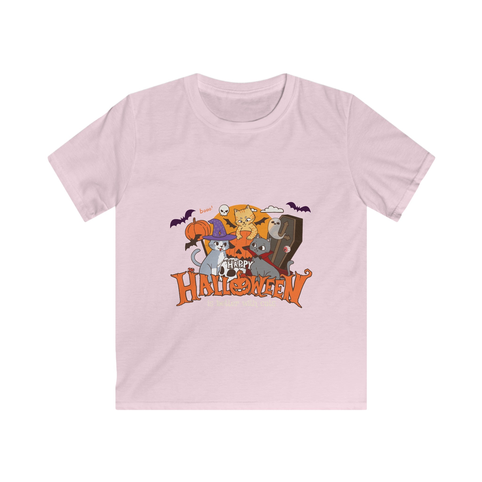 Halloween is Better with Cats | Kids Softstyle Tee