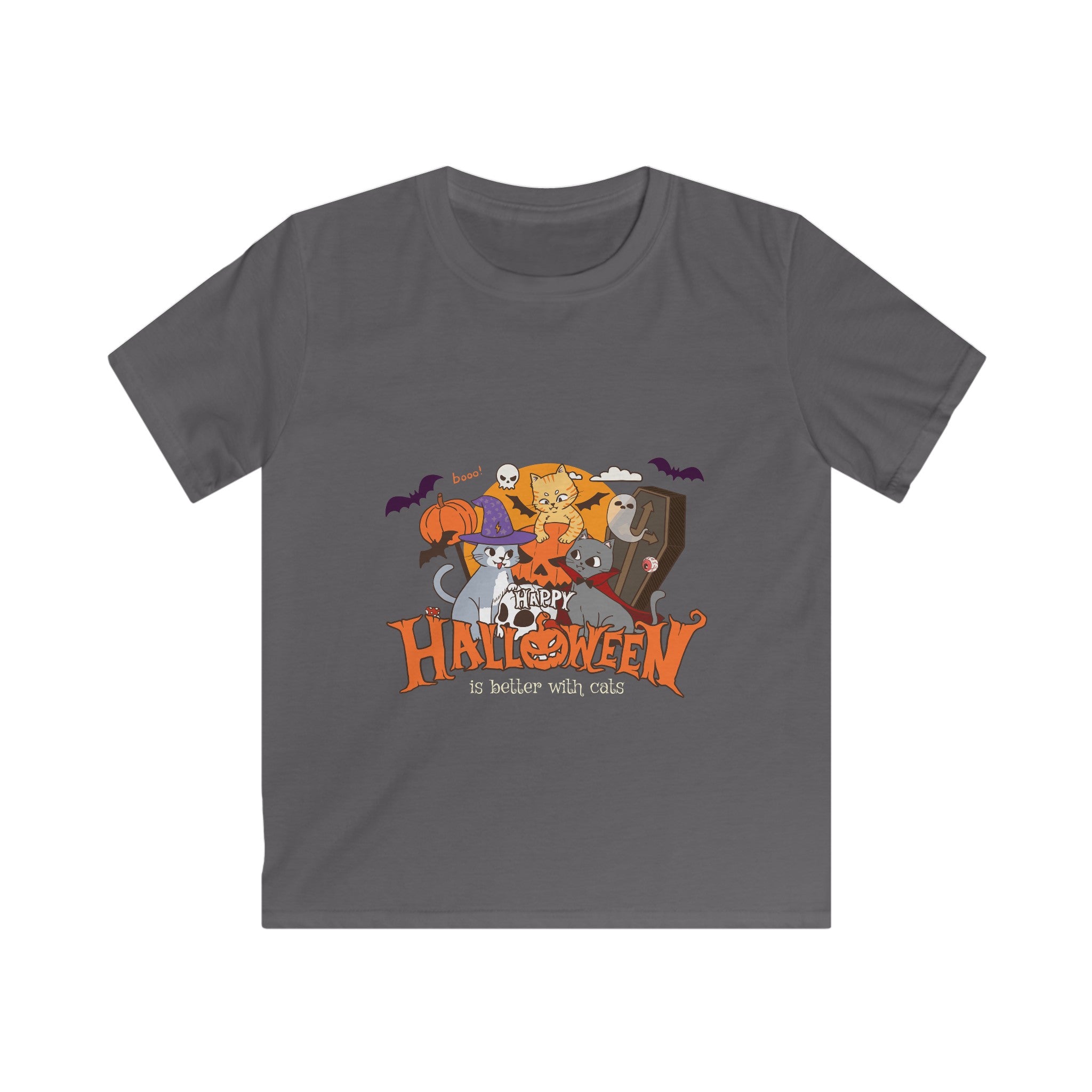 Halloween is Better with Cats | Kids Softstyle Tee