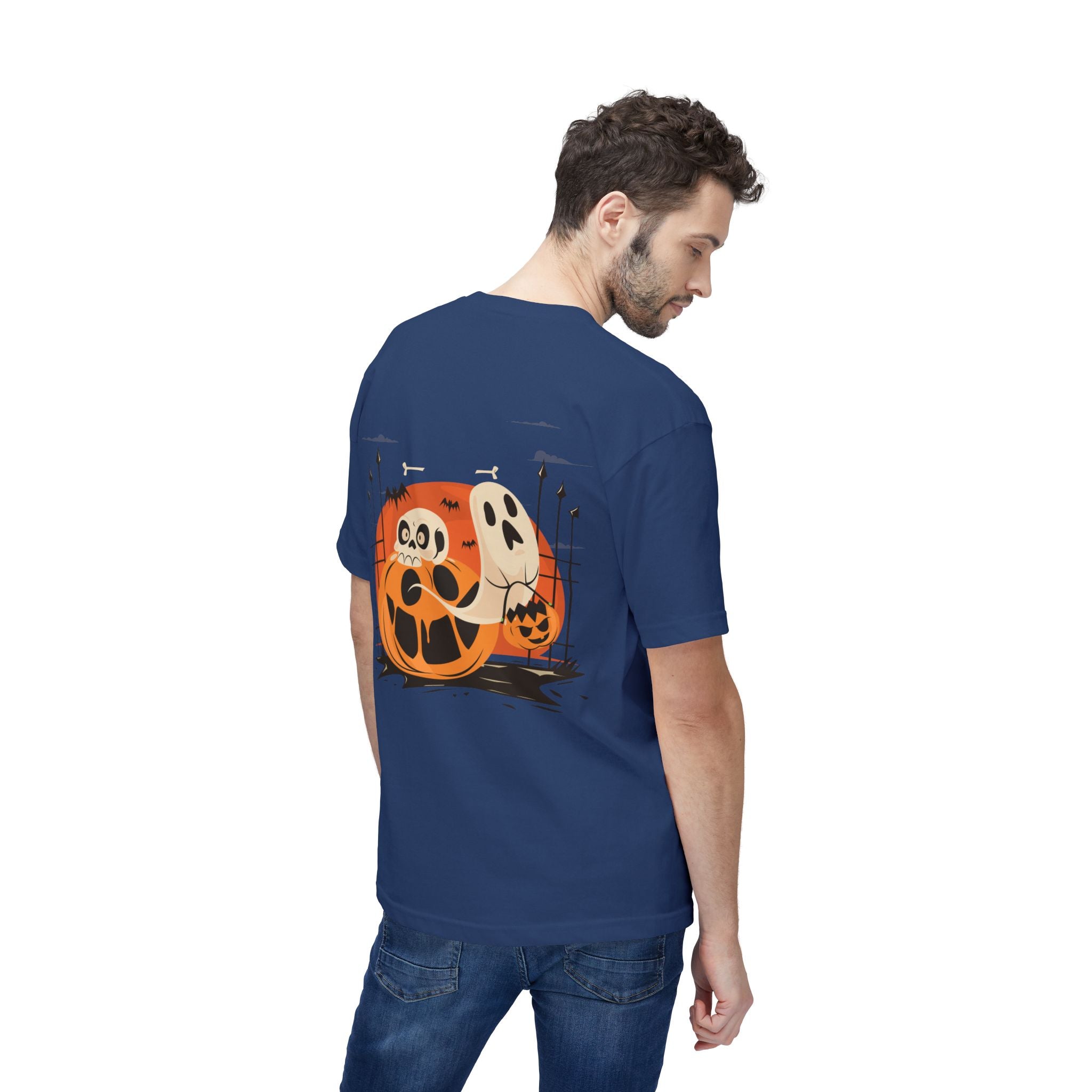 Halloween with Pumpkins | Unisex Midweight T-shirt, Made in US