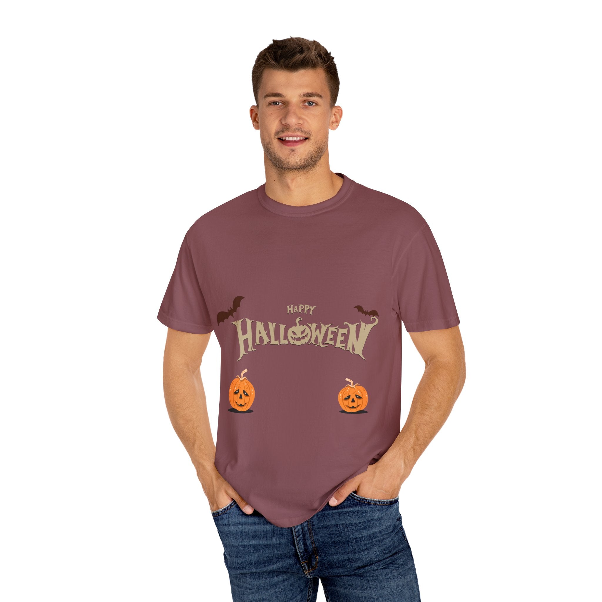 Halloween with Pumpkins | Unisex Garment-Dyed T-shirt