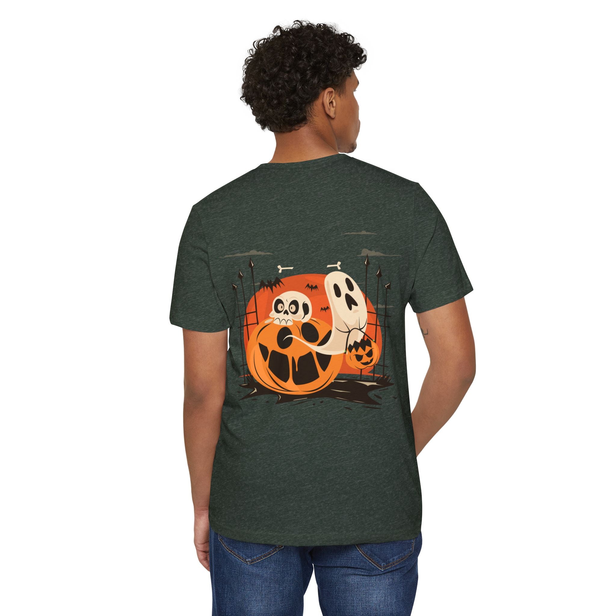 Halloween with Pumpkins | Unisex Recycled Organic T-Shirt