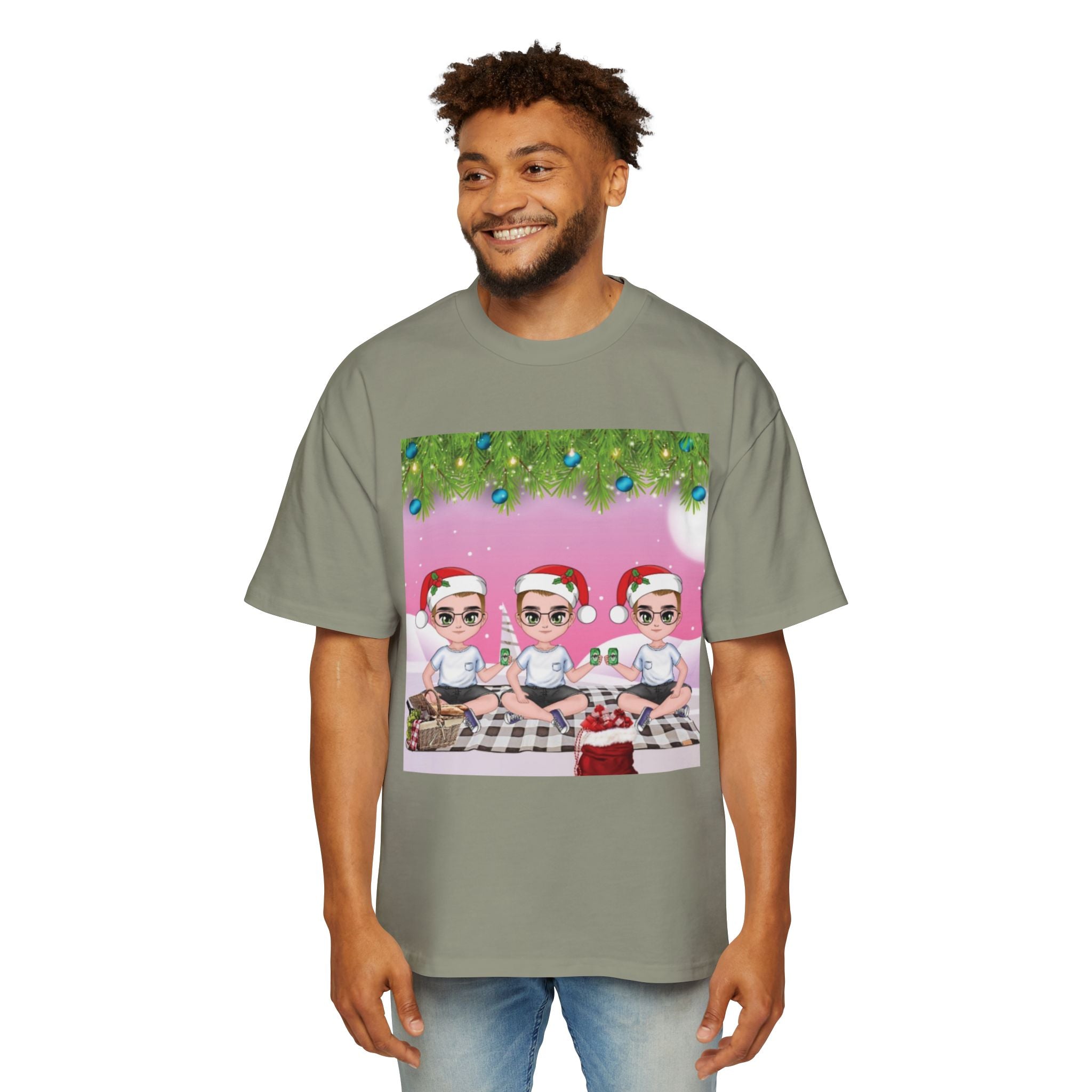 Christmas Friends | Men's Heavy Oversized Tee