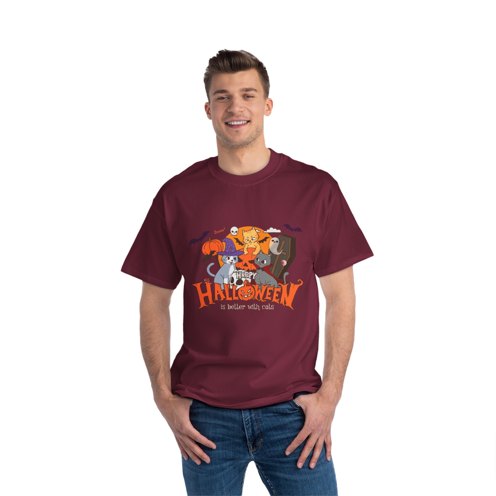 Halloween is Better with Cats | Beefy-T®  Short-Sleeve T-Shirt