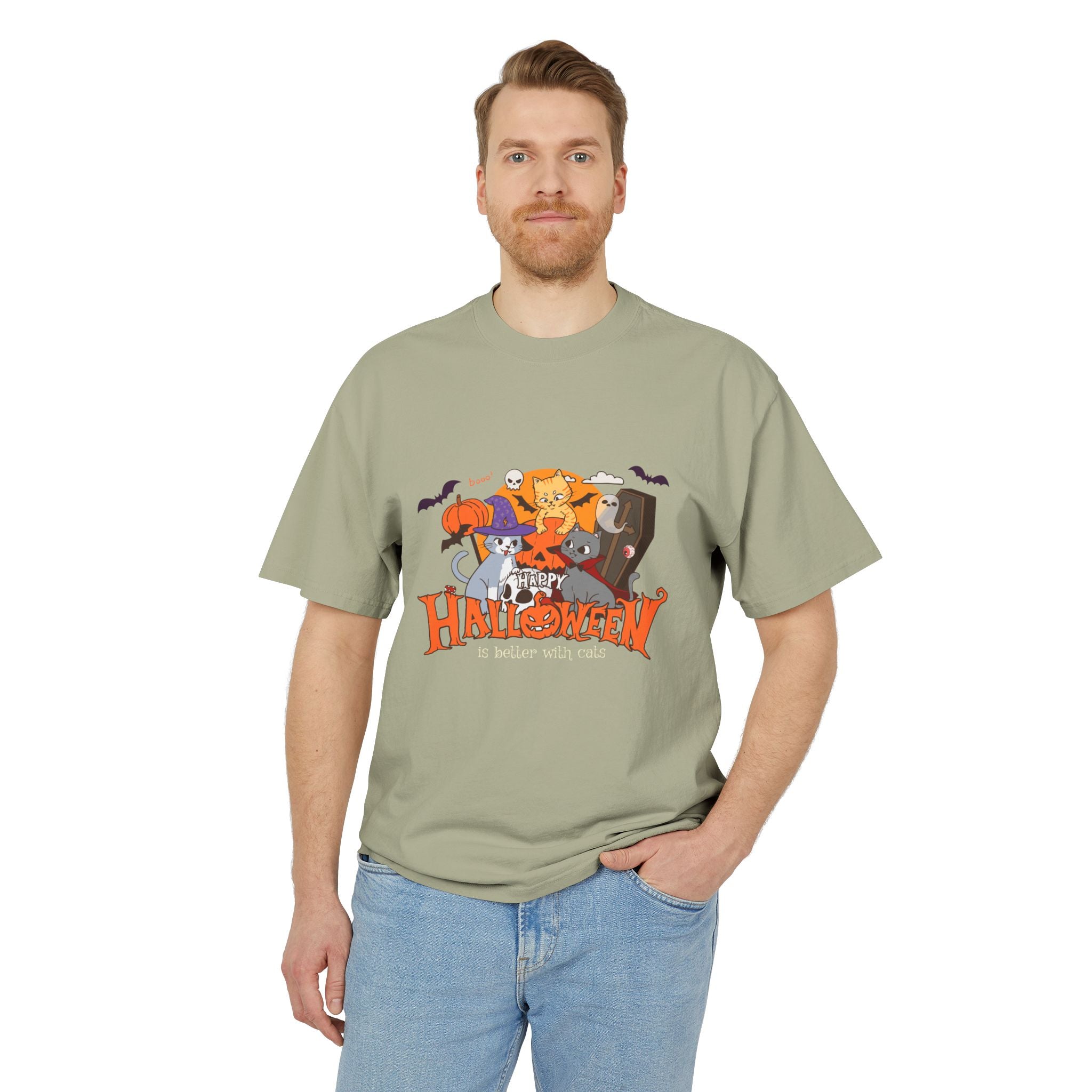 Halloween is Better with Cats | Unisex Heavy Faded Tee